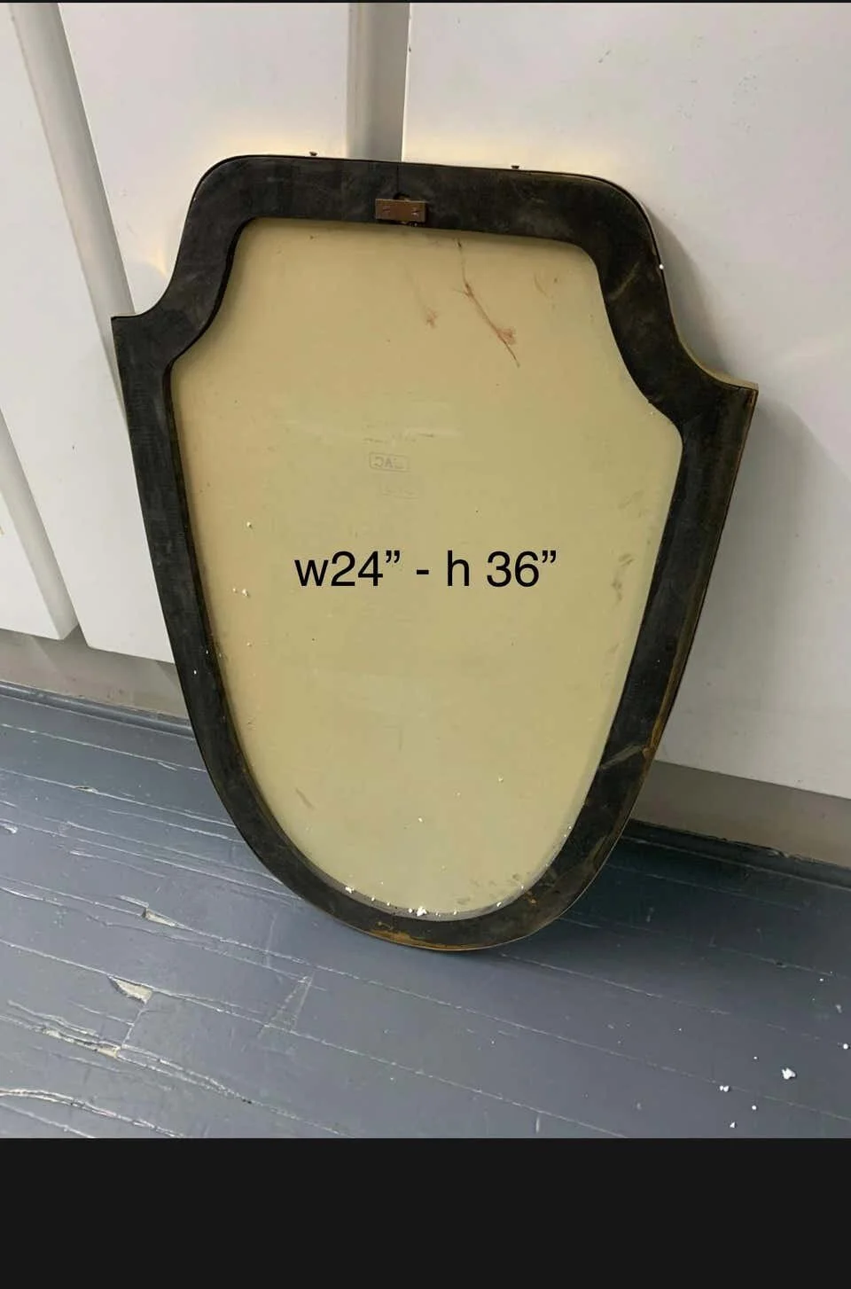 Mid Century Brass Frame Mirror Italian made 2224 | back panel