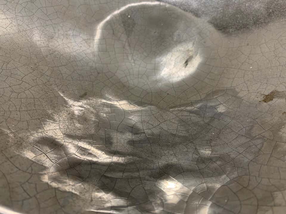 Italian Designer Home Decor Bowl primitive silver gray 2236 | texture image