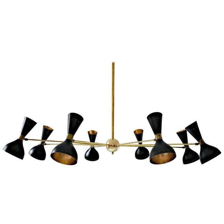 Brass Sputnik Chandelier Designitalia Mid Century Modern Brass Sputnik Chandelier, Mid Century Modern Brass Chandelier