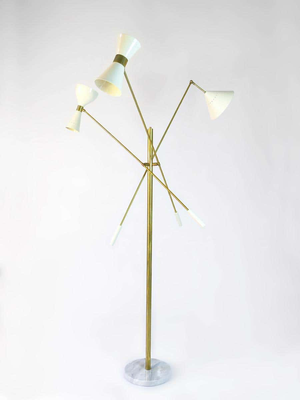 SOLID BRASS LAMP MID LONG 5 ARM