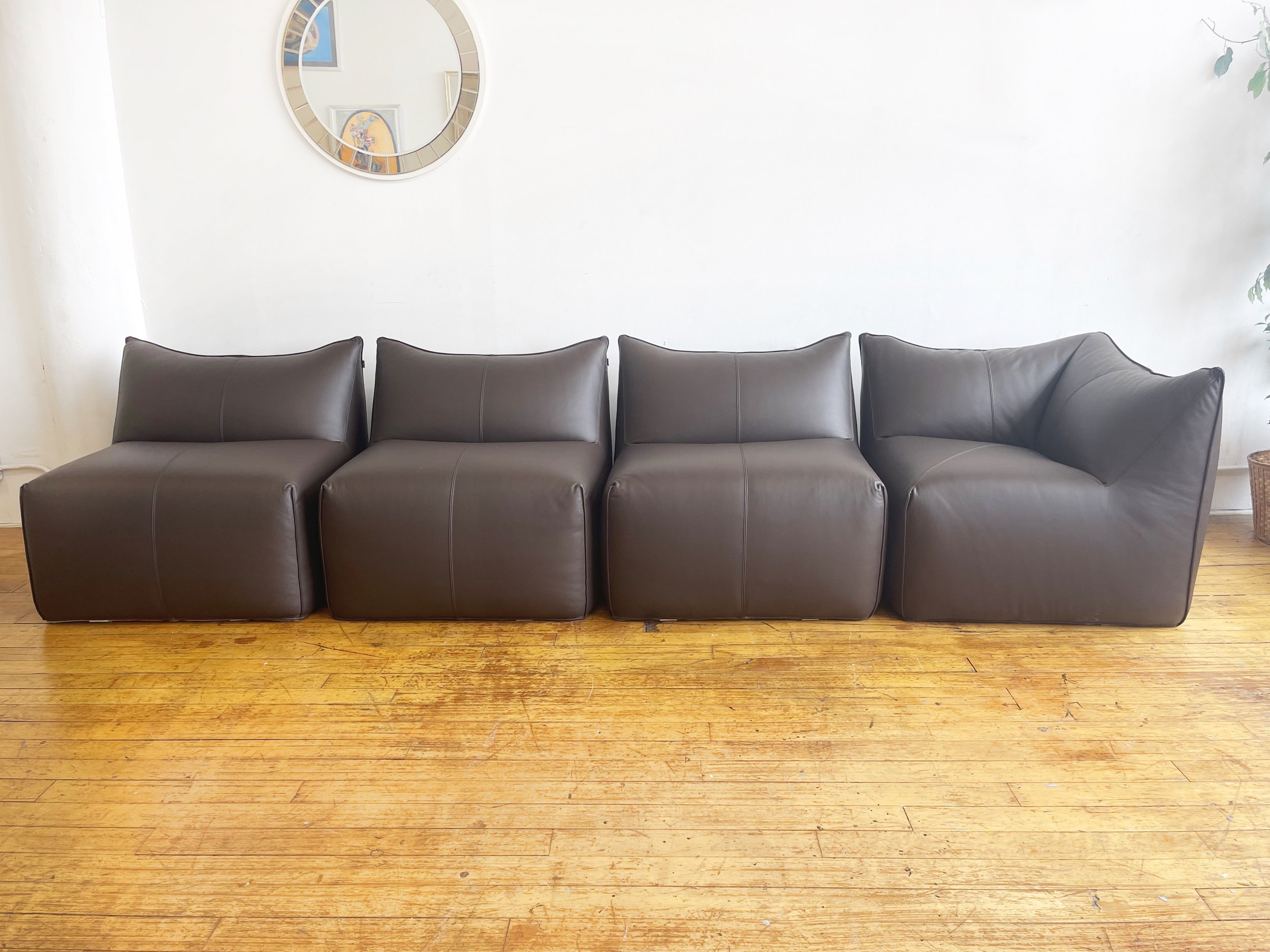 Vintage Le Bambole Sofa Leather | 453 four seater elements