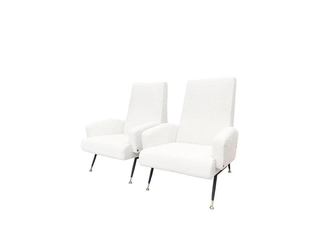 Vintage Italian Chairs White Boucle 5201 main