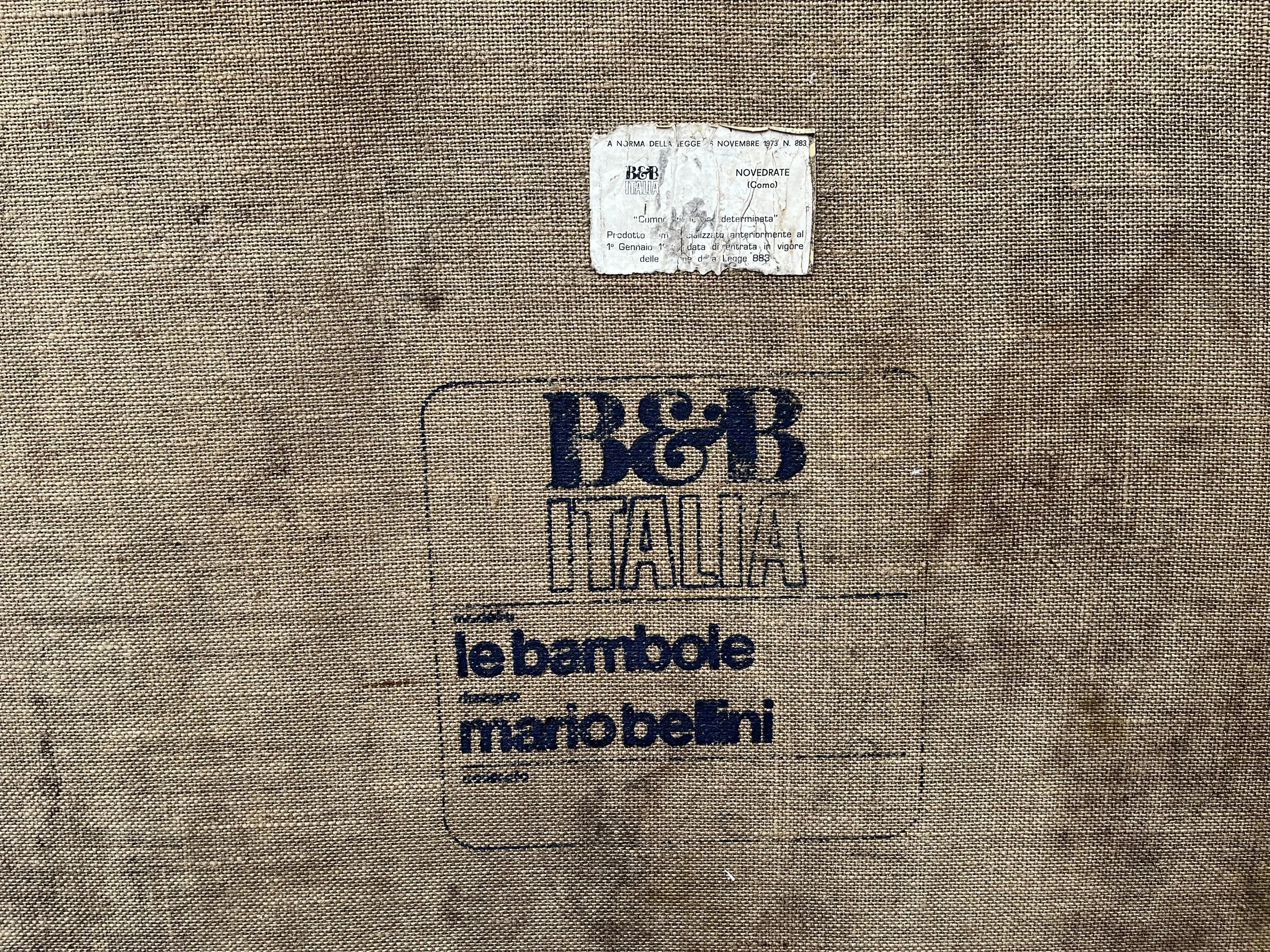 Mario Bellini Vintage Le Bambole Sofa 4618 bottom label image