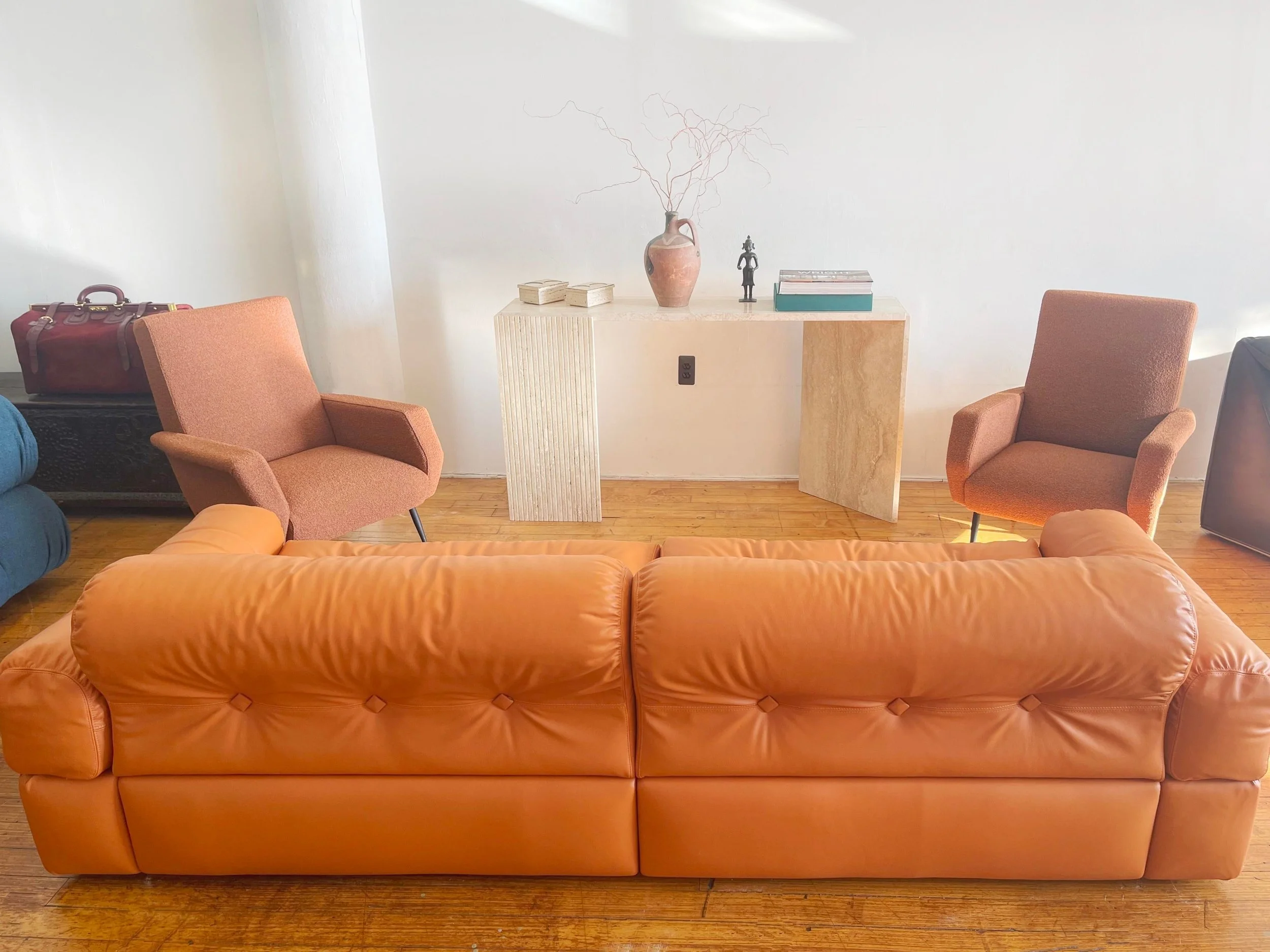 Adriano Piazzesi vintage leather sofa 4917 whole back view