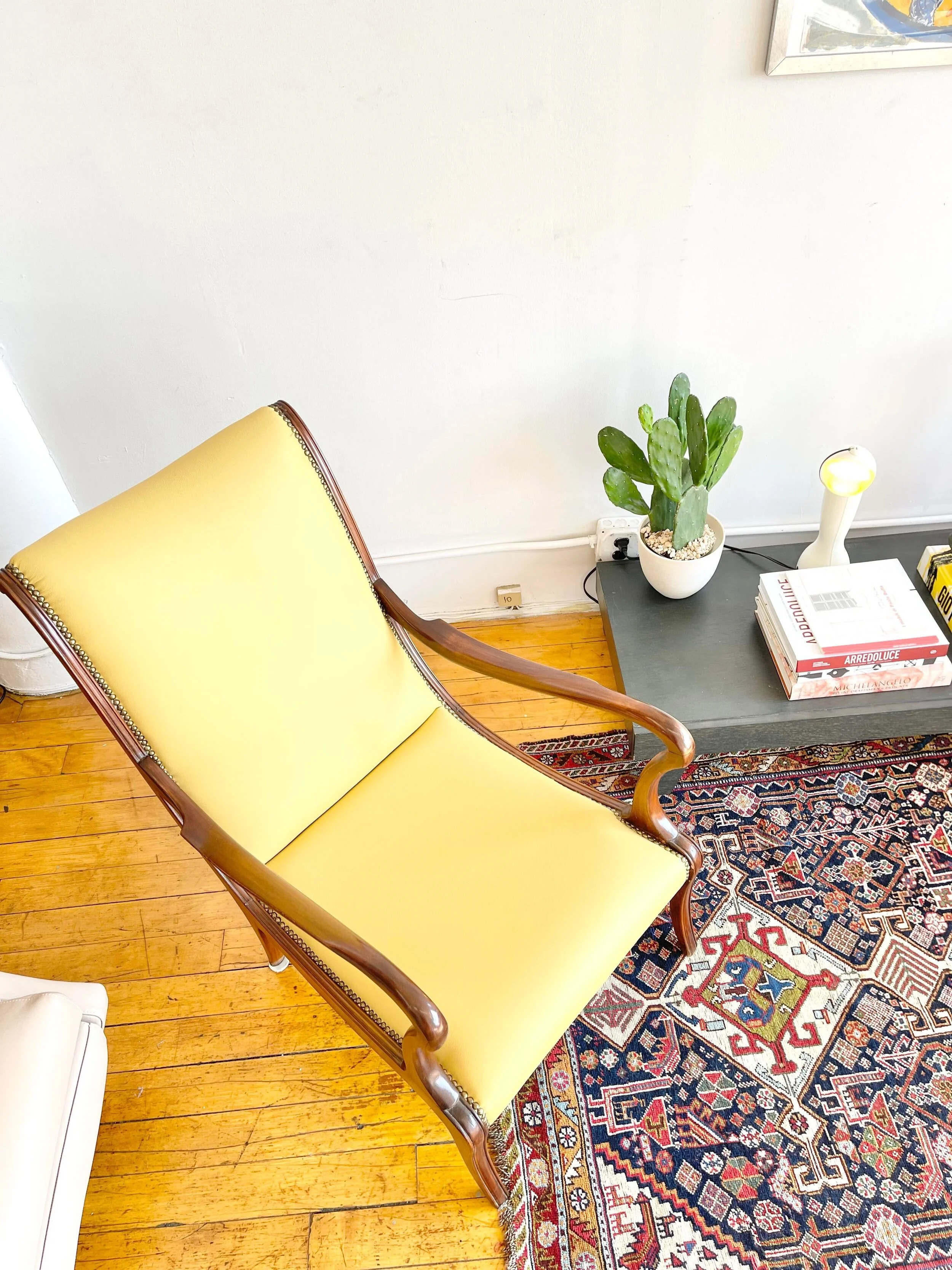 Italian Vintage Chairs Mid Century Leather Arcmhairs - 5205 top view image