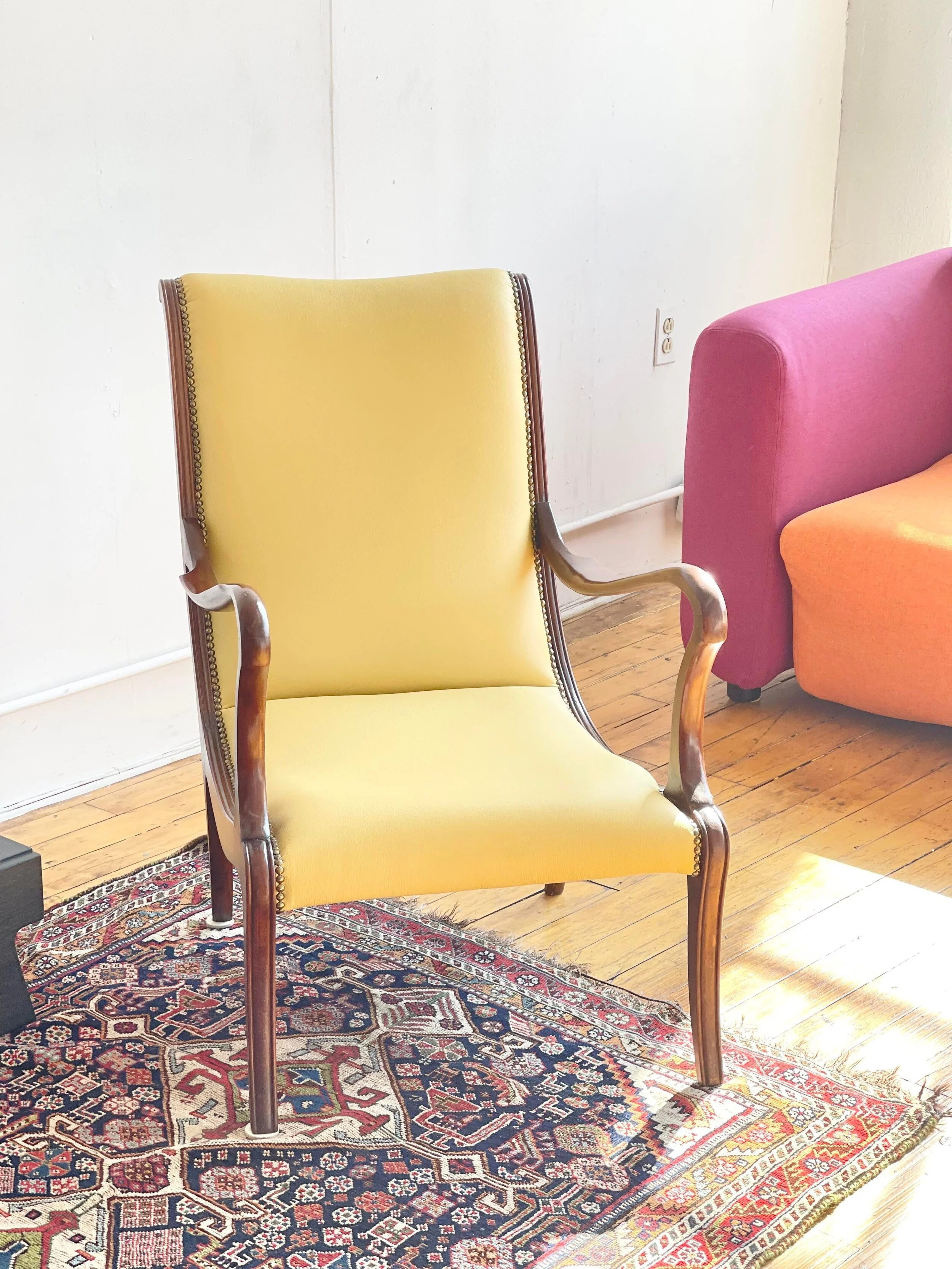 Mid Century Leather Arcmhairs - 5207 left view