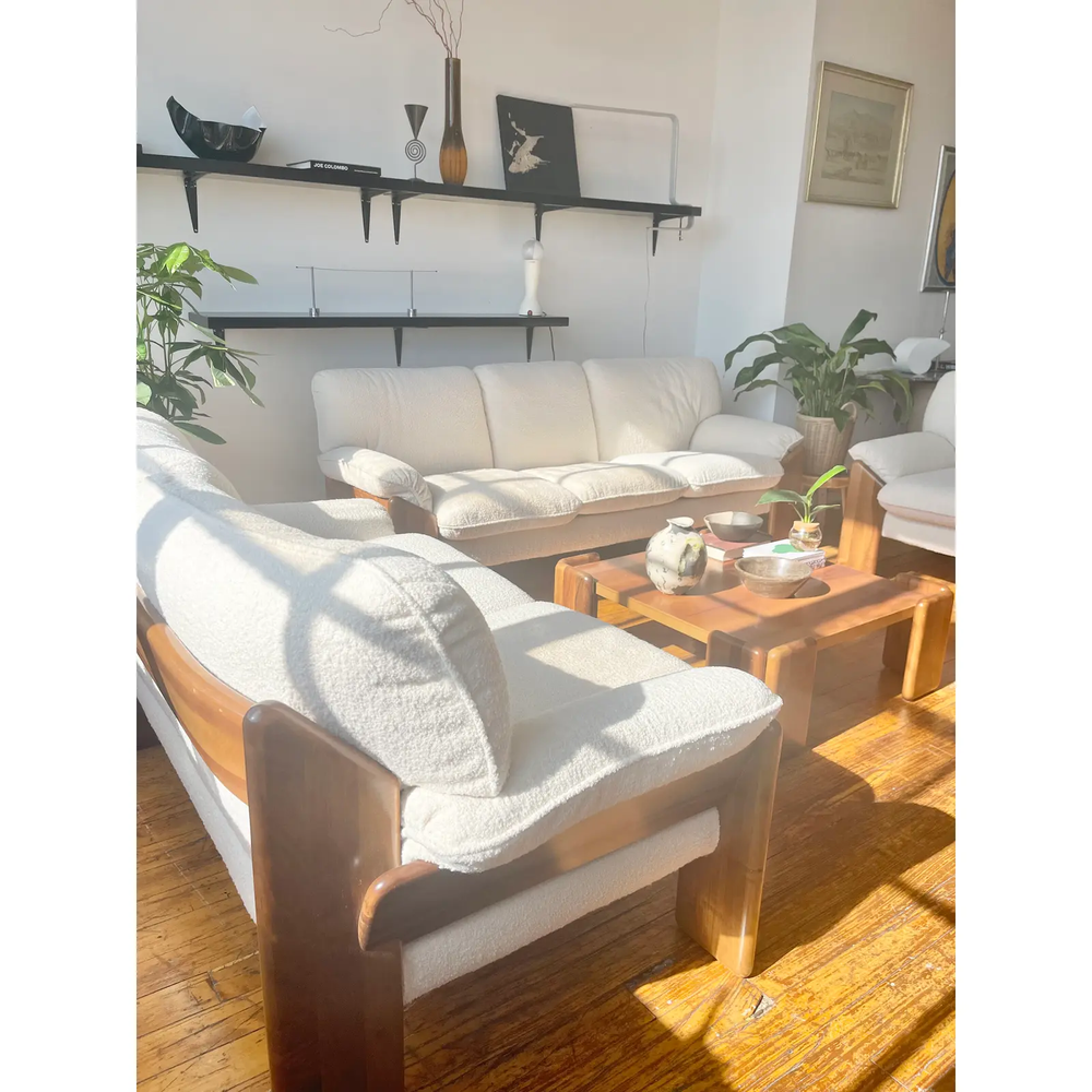 Italian Mid Century Sofa by Mario Marenco 1970s newly upholstered