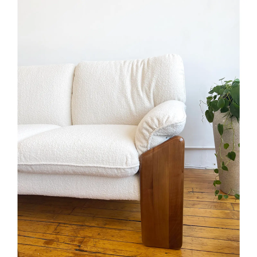 Italian Mid Century Sofa by Mario Marenco 1970s newly upholstered