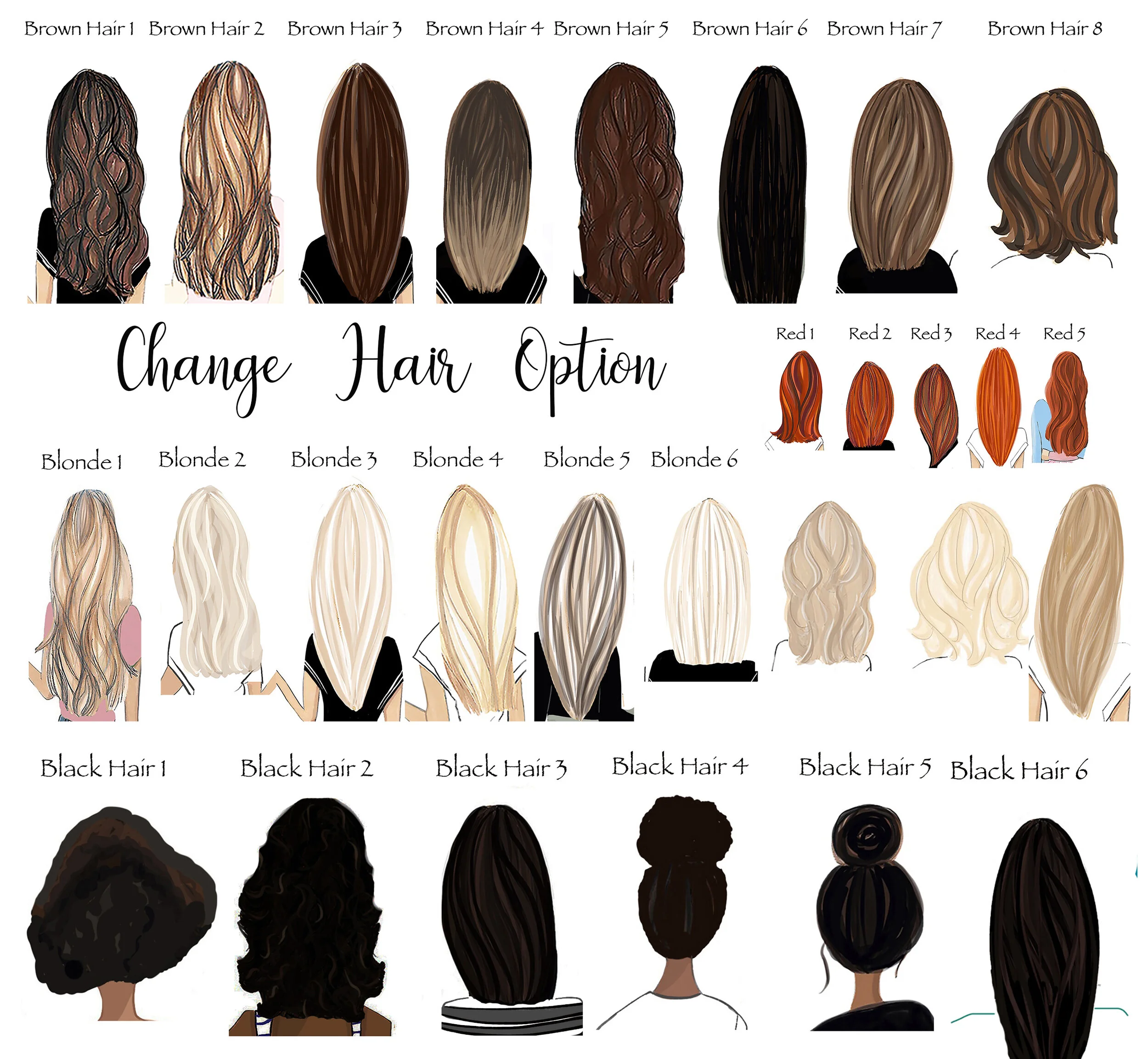 Change hair on almost any drawing