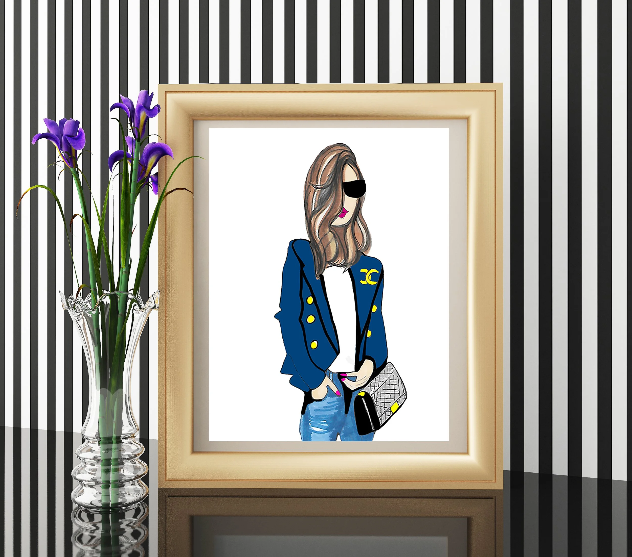 Chic Fashion Illustration Print by Roxy's Illustrations
