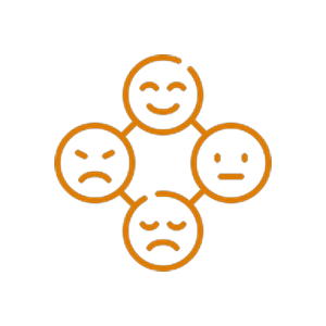 4 Smiley Icons mit verschiedener Stimmung