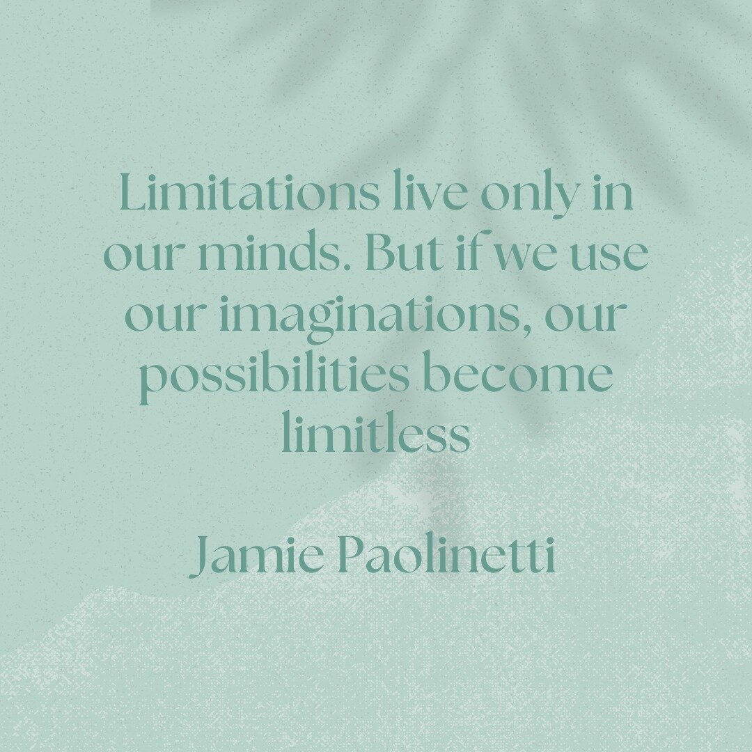 Limitations live only in our minds. But if we use our imaginations, our possibilities become limitless - Jamie Paolinetti ✨

#ResolveCounseling #quote #jamiepaolinetti #wellness #mentalhealth