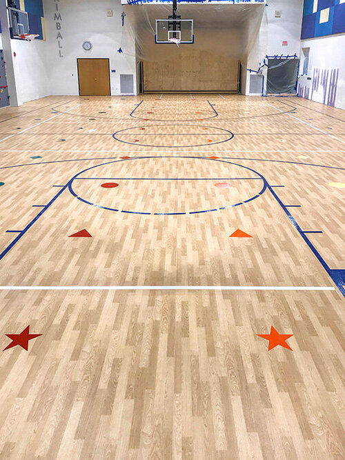 Indoor Basketball Courts Tennis Courts Gyms Paint Lines Striping Markings Symbols Stencils Equus Striping Pavement Marking Company