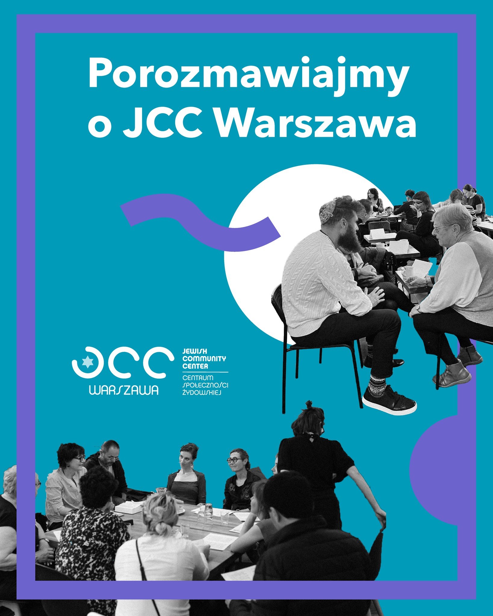 Porozmawiajmy o JCC Warszawa!🩵
Nasza społeczność stale rośnie, rozwija się i zmienia. Zależy nam, aby JCC Warszawa było miejscem, kt&oacute;re jak najlepiej odpowiada potrzebom społeczności, kt&oacute;ra je wsp&oacute;łtworzy. Staramy się wnikliwie 