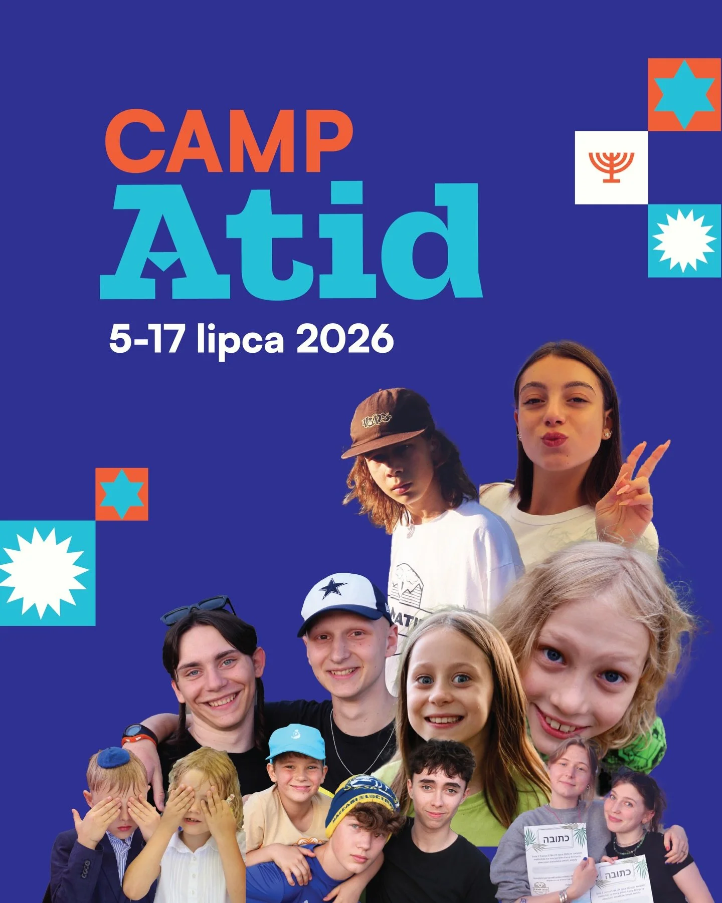 🏕️ Gotowi? Czujecie lato w powietrzu? Bo my zdecydowanie tak &ndash; i właśnie otwieramy zapisy na Camp Atid 2026!

Zapraszamy wszystkie dzieci i młodzież w wieku 7&ndash;16 lat na kolejną edycję naszych żydowskich kolonii letnich &ndash; dwa tygodn