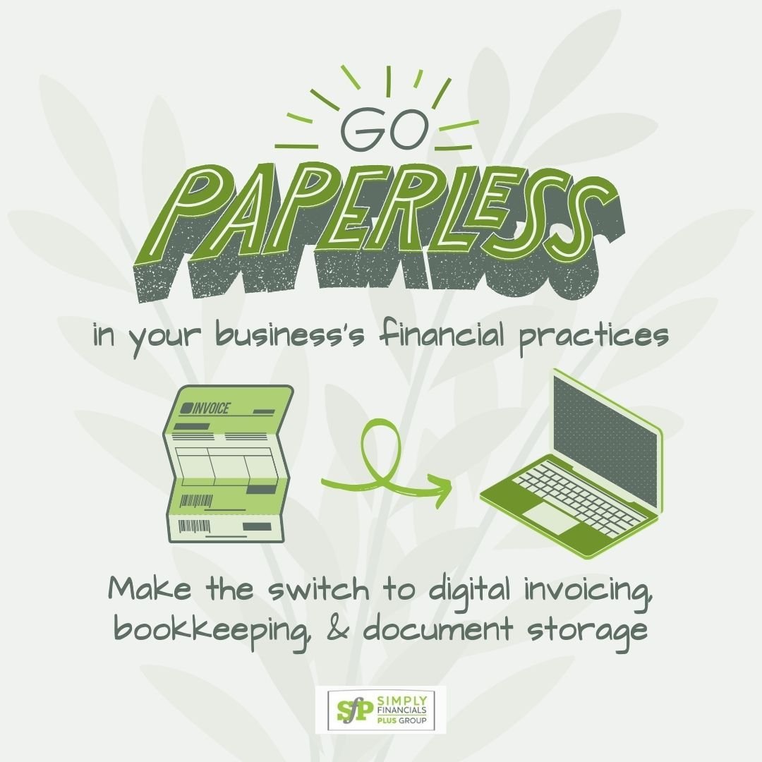 Looking to make your business practices a little greener? 🌱✅ Start with cutting down on paper! Switch to digital invoicing, bookkeeping, and document storage with cloud-based solutions. Save trees, secure your data, and manage finances from anywhere