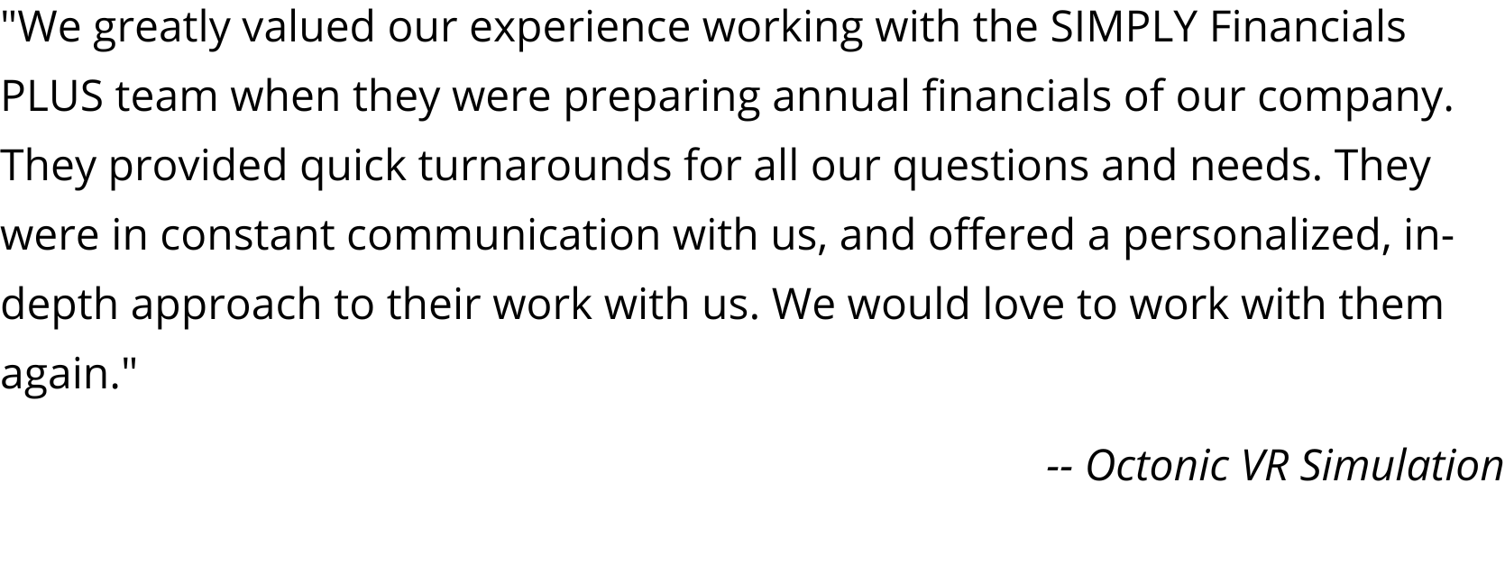 Octonic VR Simulation