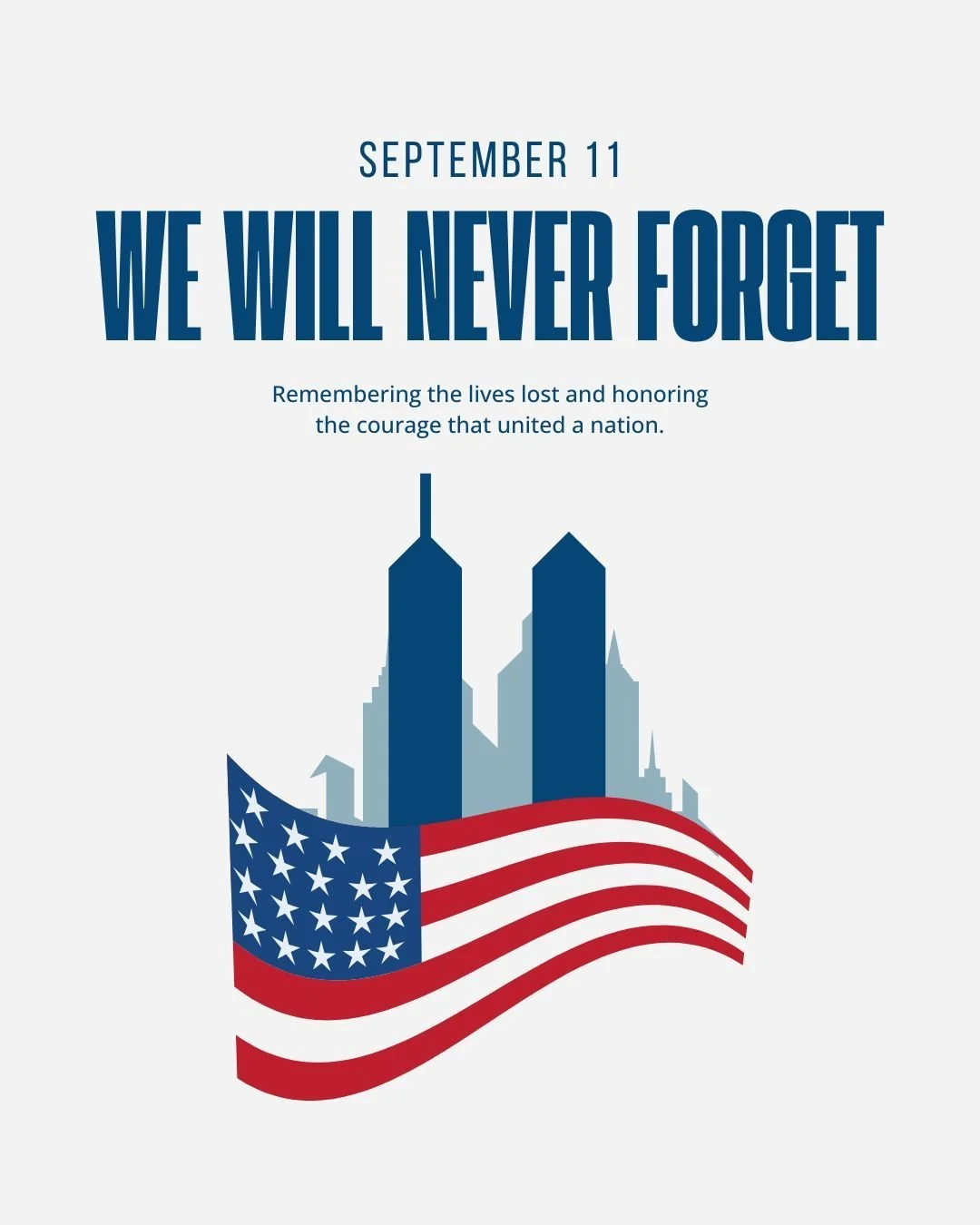 Today, we remember those who lost their lives on September 11, 2001, and honor the courage, service, and compassion shown in the days that followed. We will never forget.

#September11th