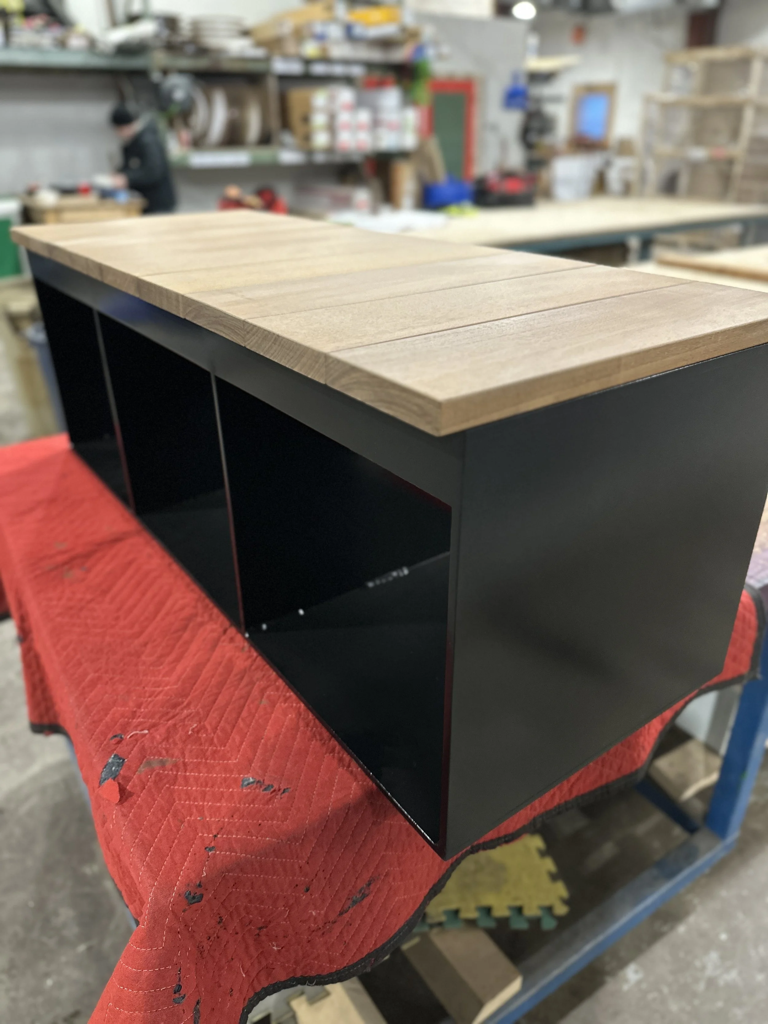 Aluminum and Ipe wood hot tub bench