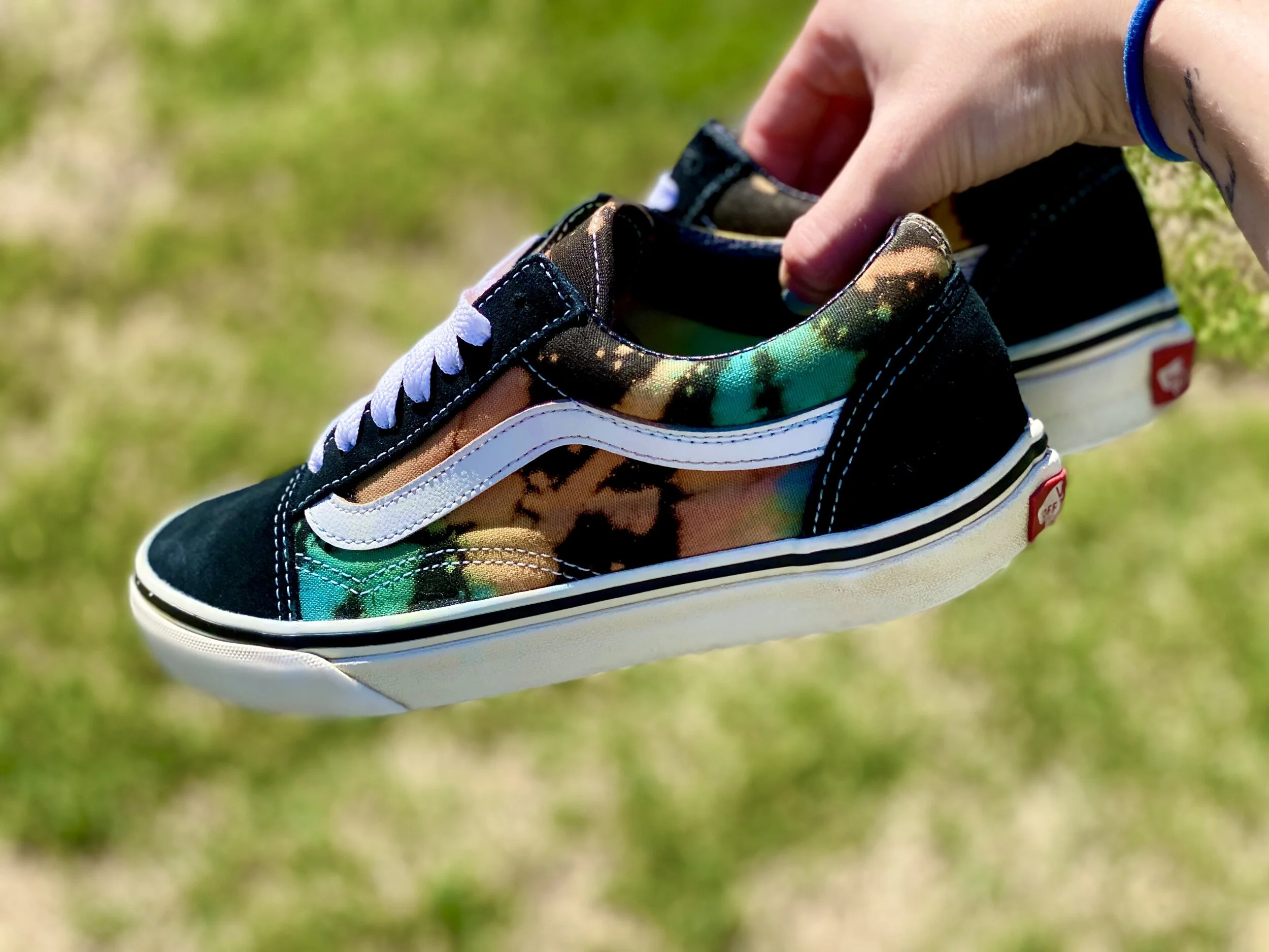 Reverse Tie Dye Vans - Shoes Included