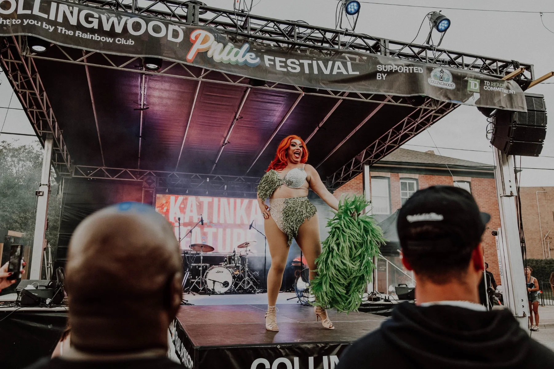 Drag performer on the festival stage