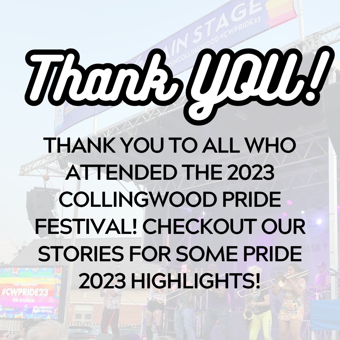 🌈 Our final THANK YOU to everyone who attended, participated, and celebrate at this year's Collingwood Pride festival. It's been a year to remember, and we wouldn't have been able to do it without all of you. ⁠
⁠
As we sign off the Pride Collingwood