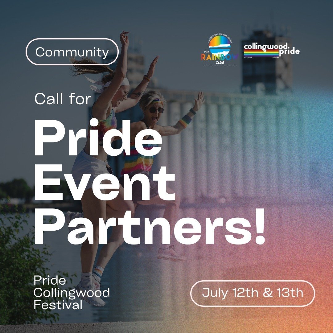 🌈 Our Pride Event Partnership program is back! If you are interested in hosting an event over Pride Collingwood Weekend and are looking for support, please visit pridecollingwood.com/partner or click the link in our bio. ⁠
⁠
The Pride Event Partners