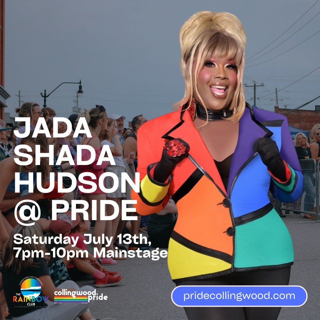 👑 🔥 The diva from season 3 of @canadasdragrace has arrived. Toronto&rsquo;s #TurnUp sensation is back for another year of Collingwood Pride 🌈 Who doesn&rsquo;t remember the many moments of @jadashadahudson in Collingwood, from dance parties that t