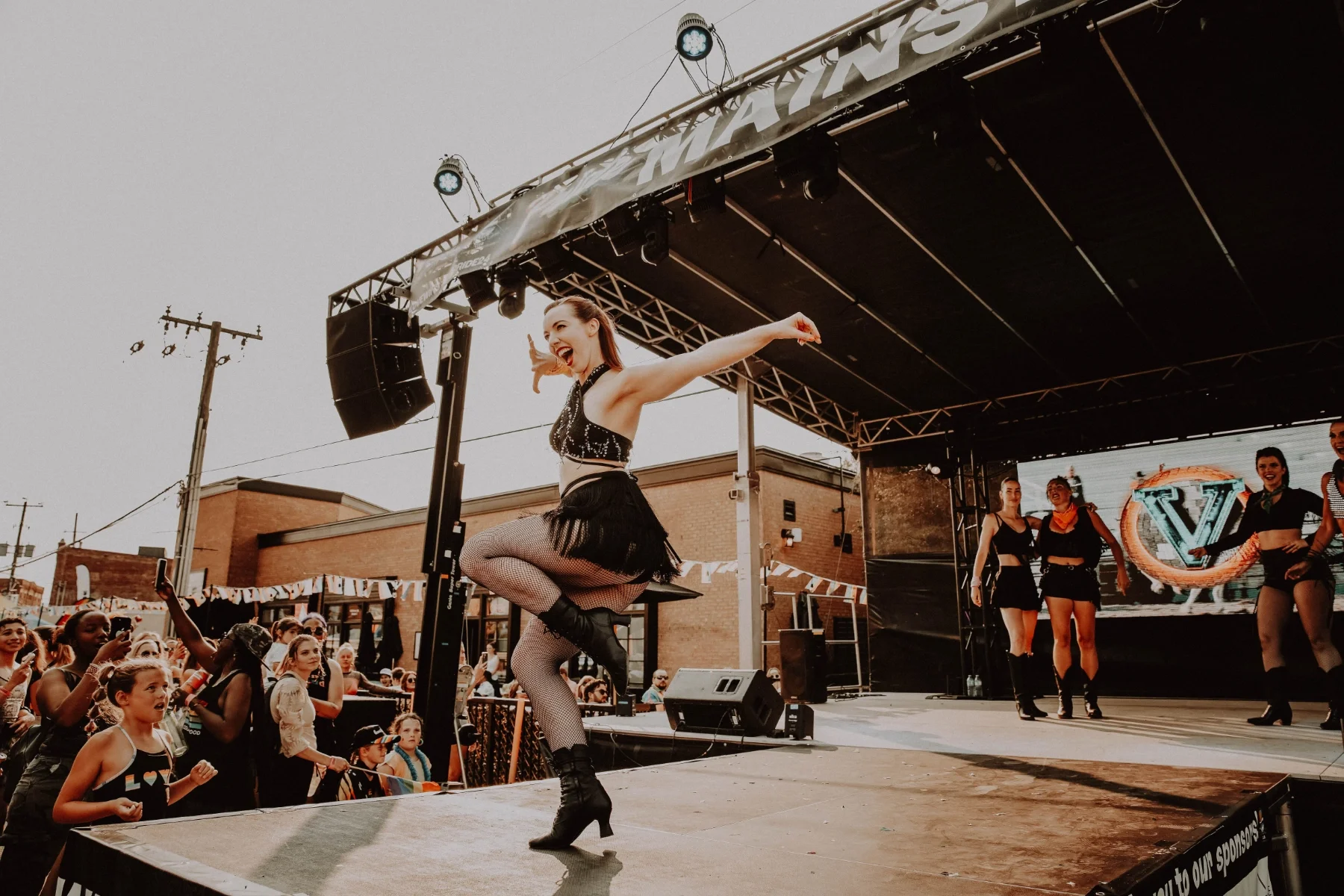 Dancer performing on stage