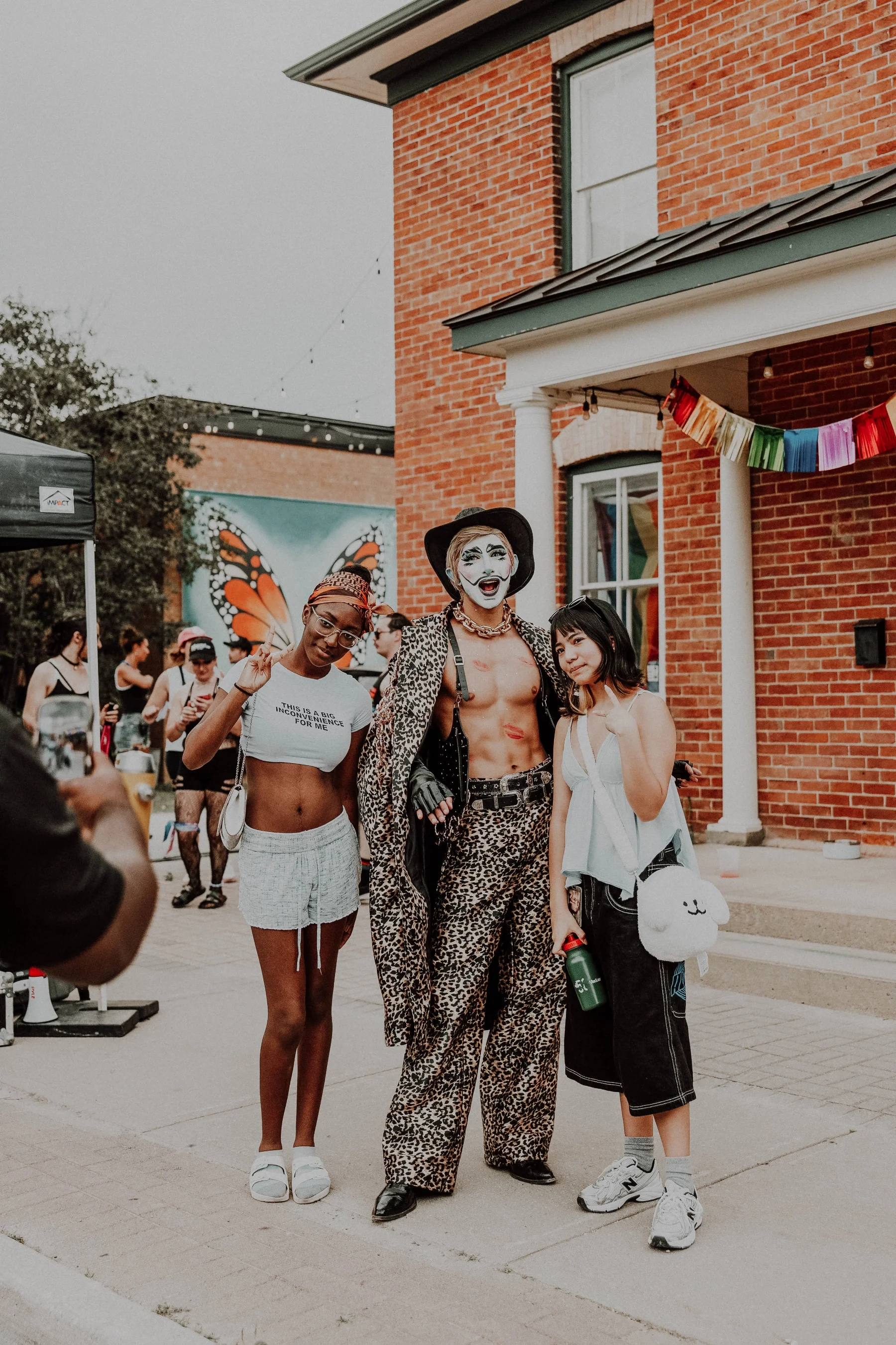 Festival goers posing together