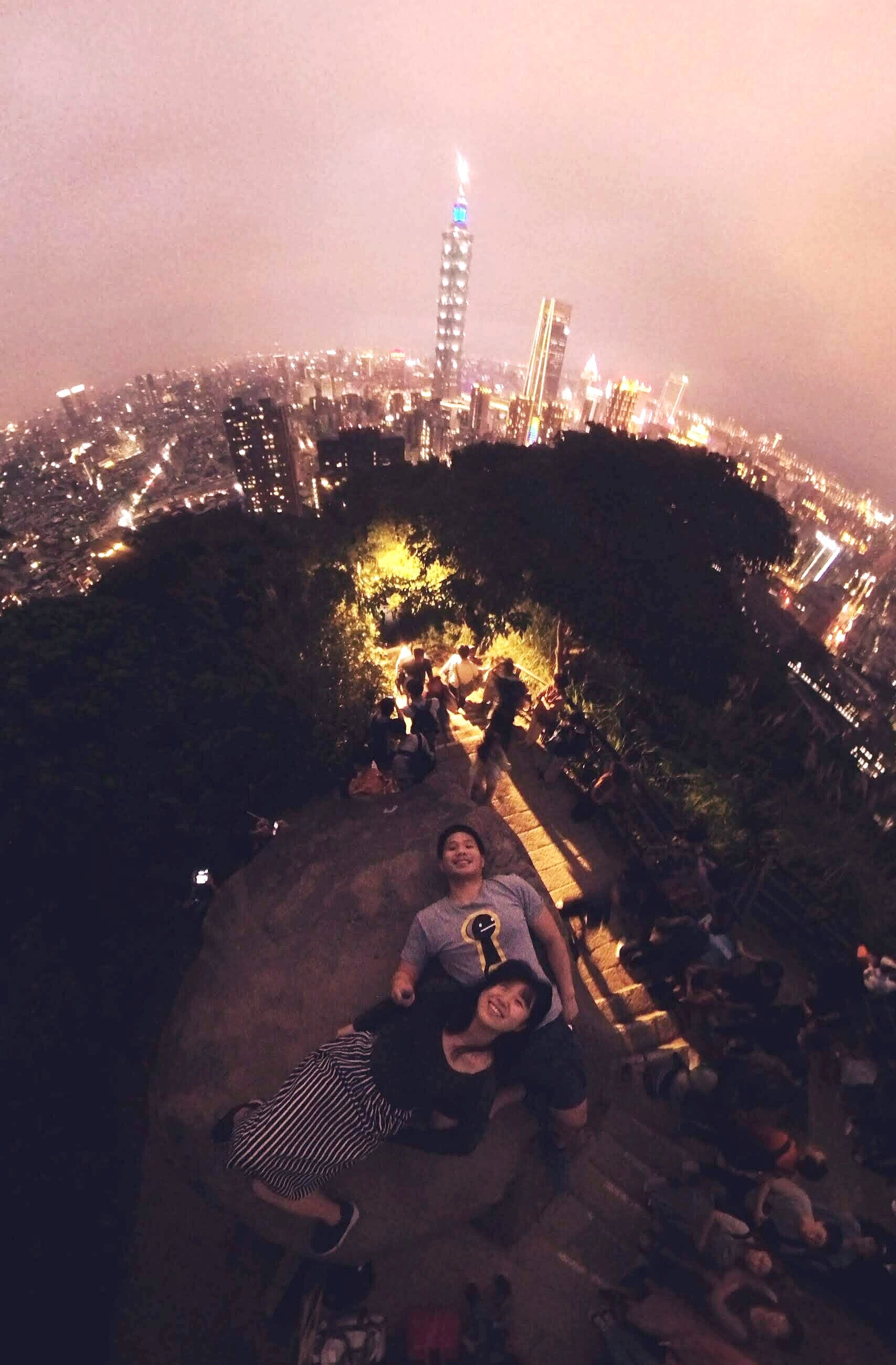 Top of Elephant Mountain at night. Taipei, Taiwan.