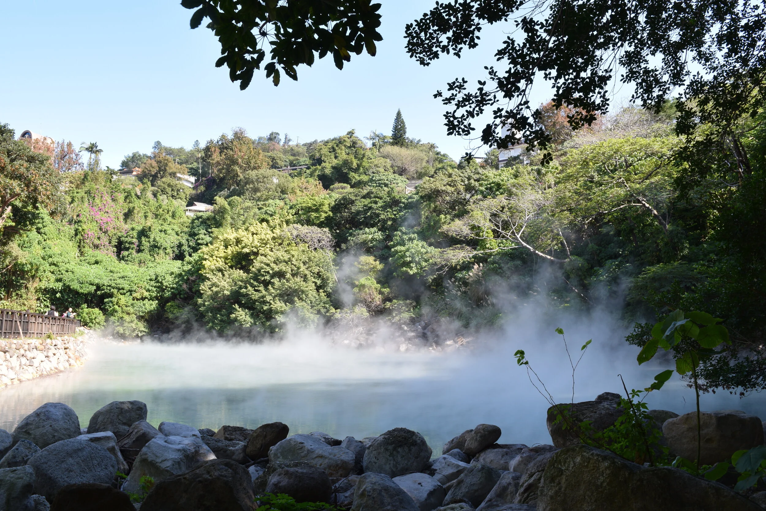 Thermal Valley in Beitou. Still so much steam despite the hot weather!