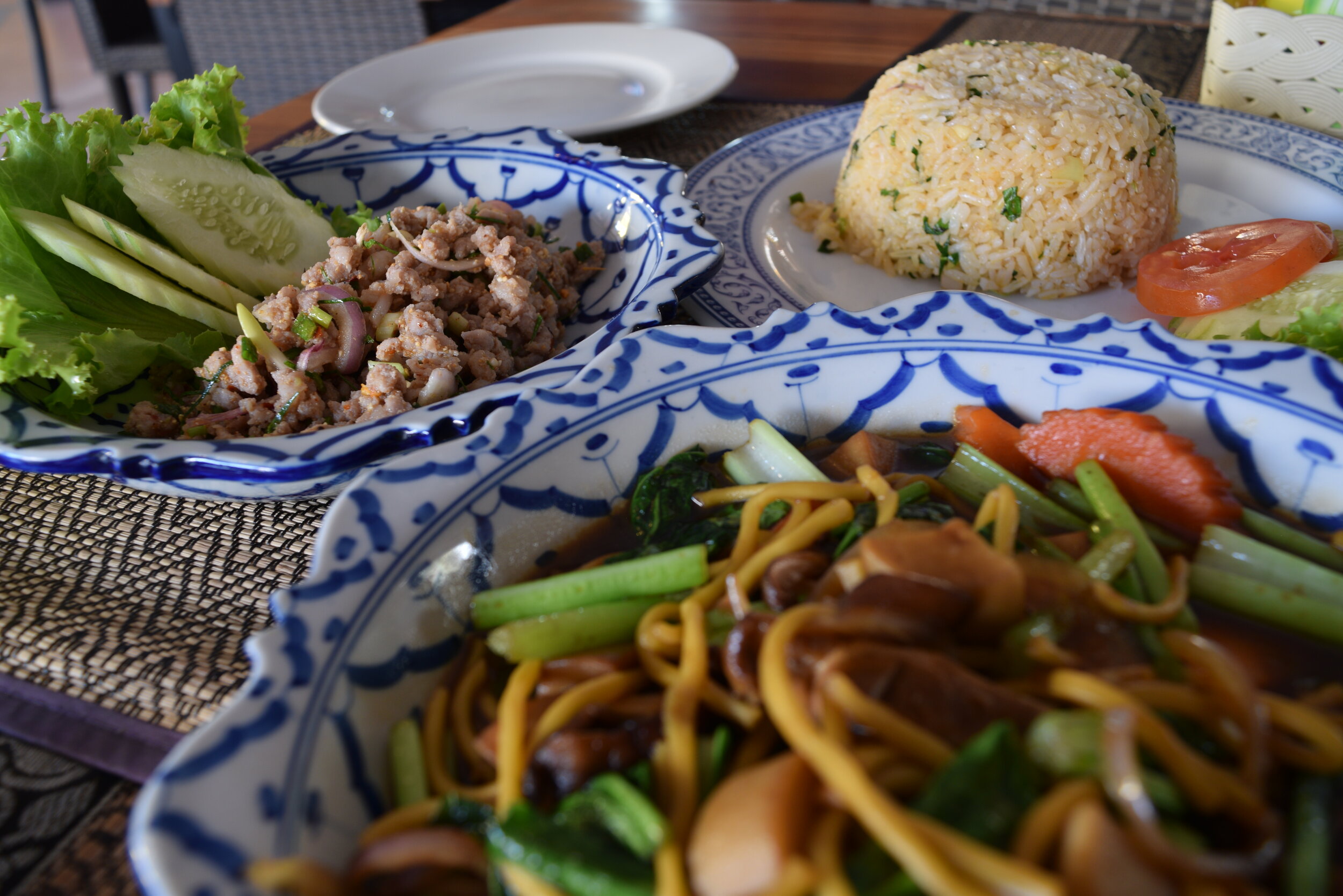 Noodles and larb. Phuket, Thailand.