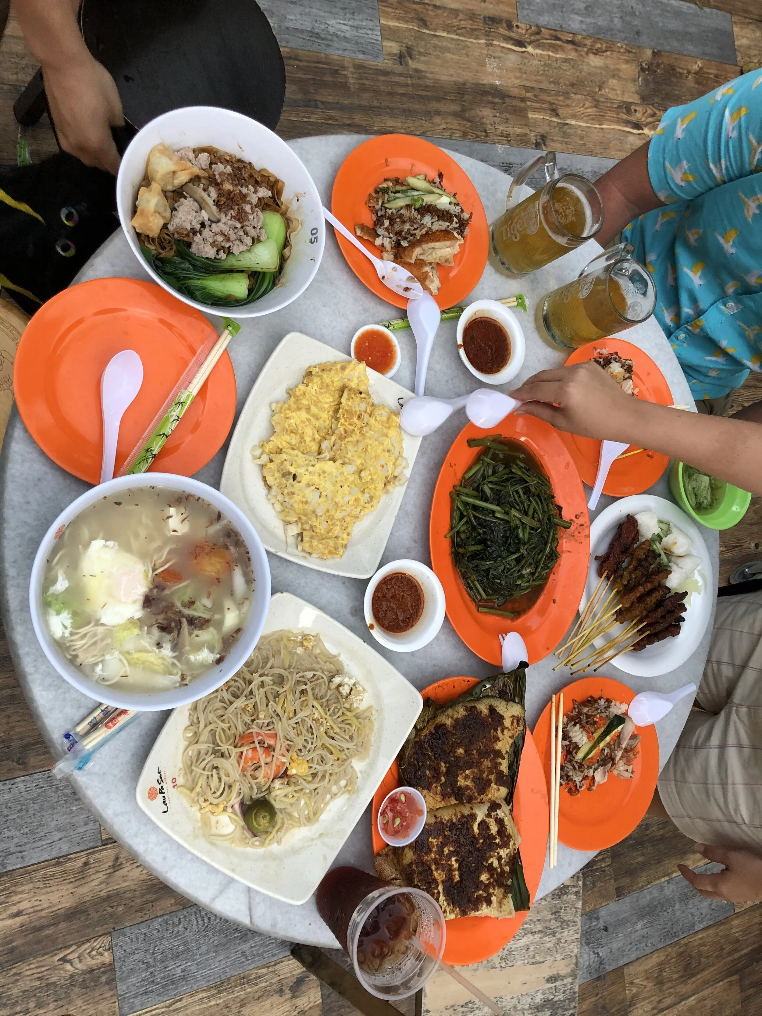 An unforgettable epic spread at Lau Pa Sat. Singapore.