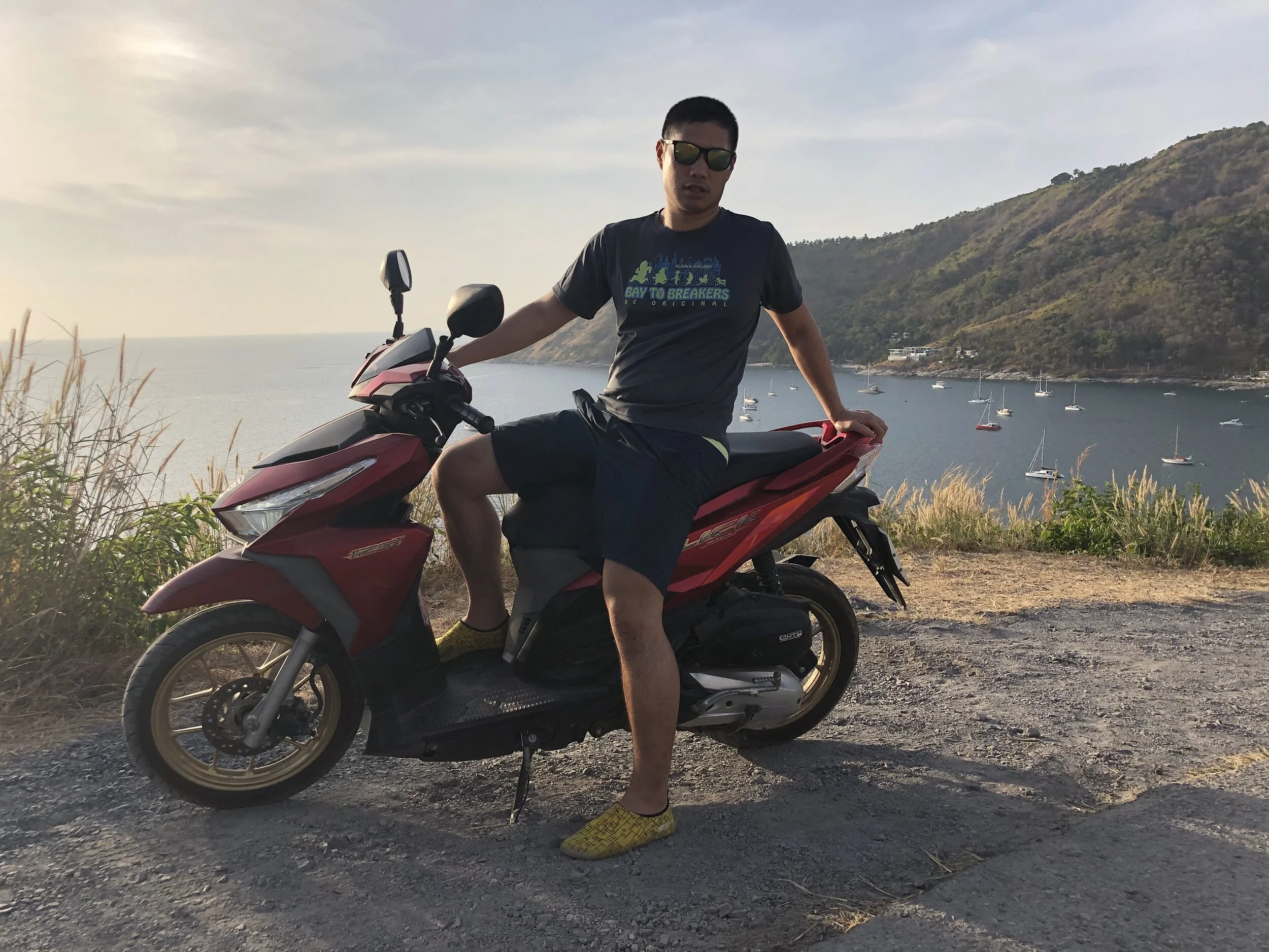 Allen learned to ride. Phuket, Thailand.