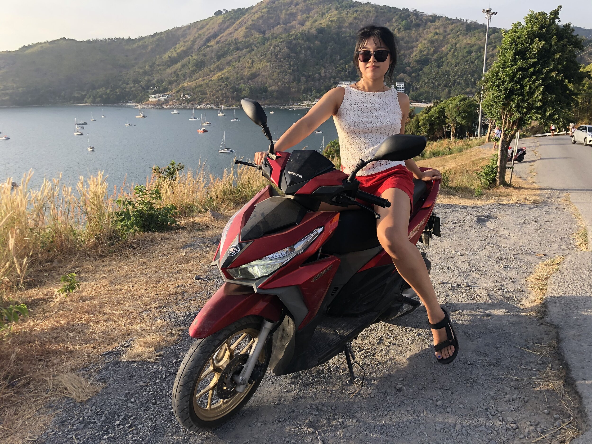 Cathy learned to pose. Phuket, Thailand.