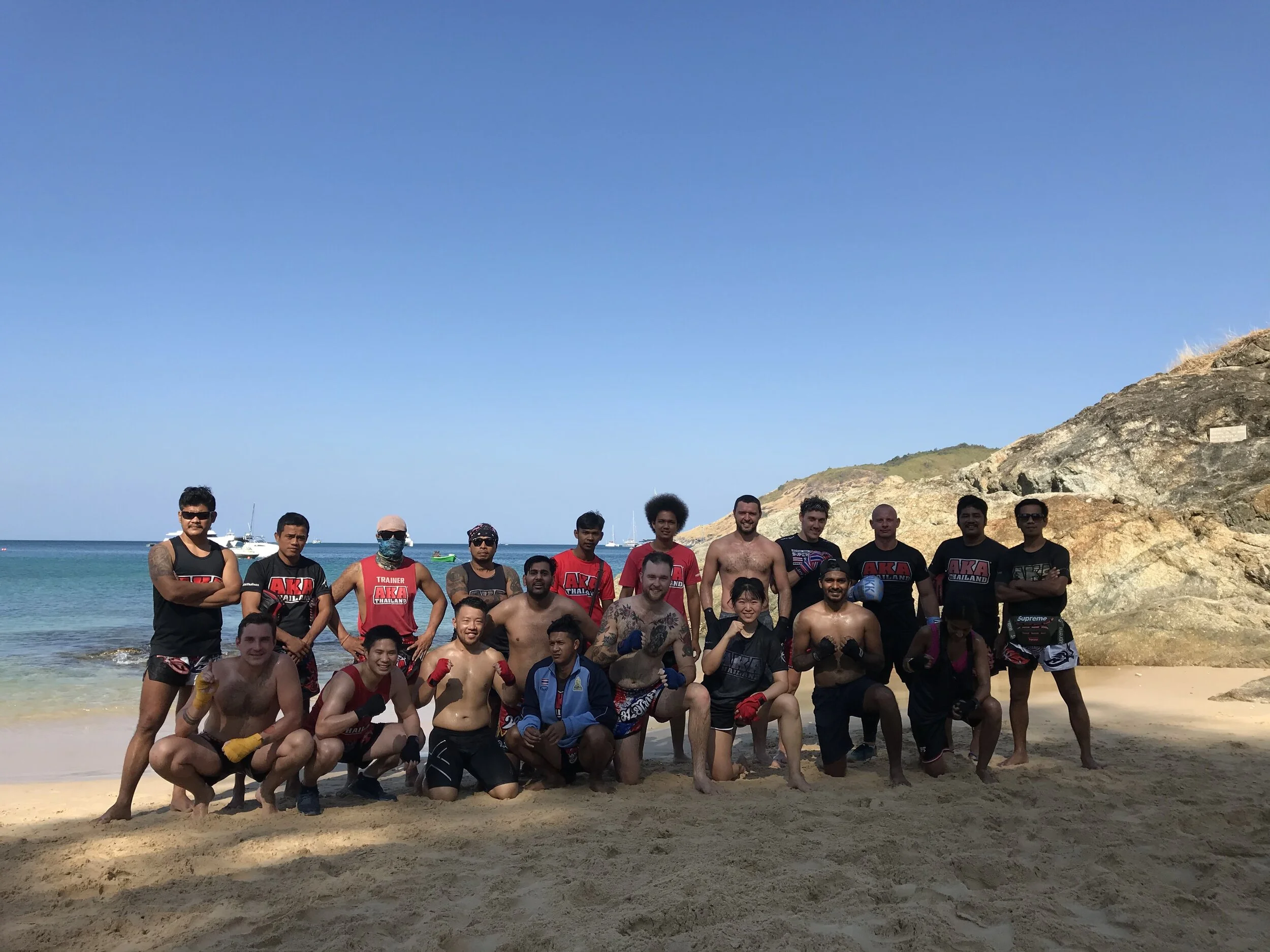AKA crew post-training on the beach. Phuket, Thailand.