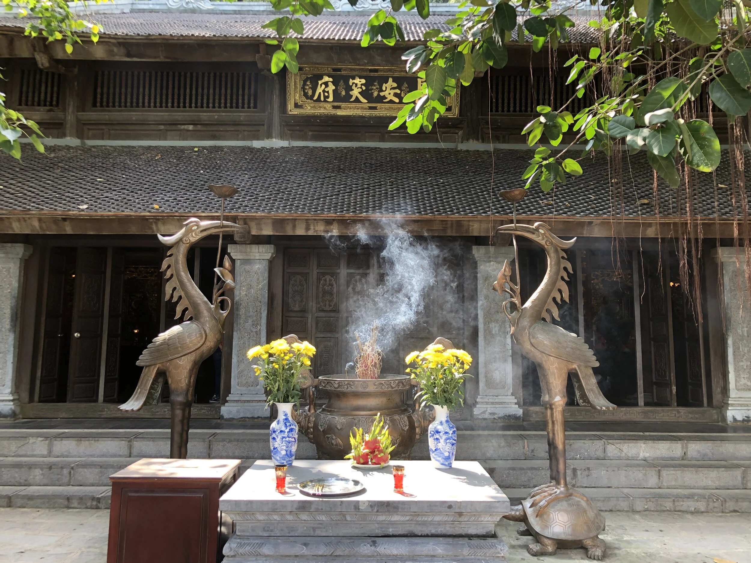 Trang An is dotted with island temples like this one. Ninh Binh, Vietnam.