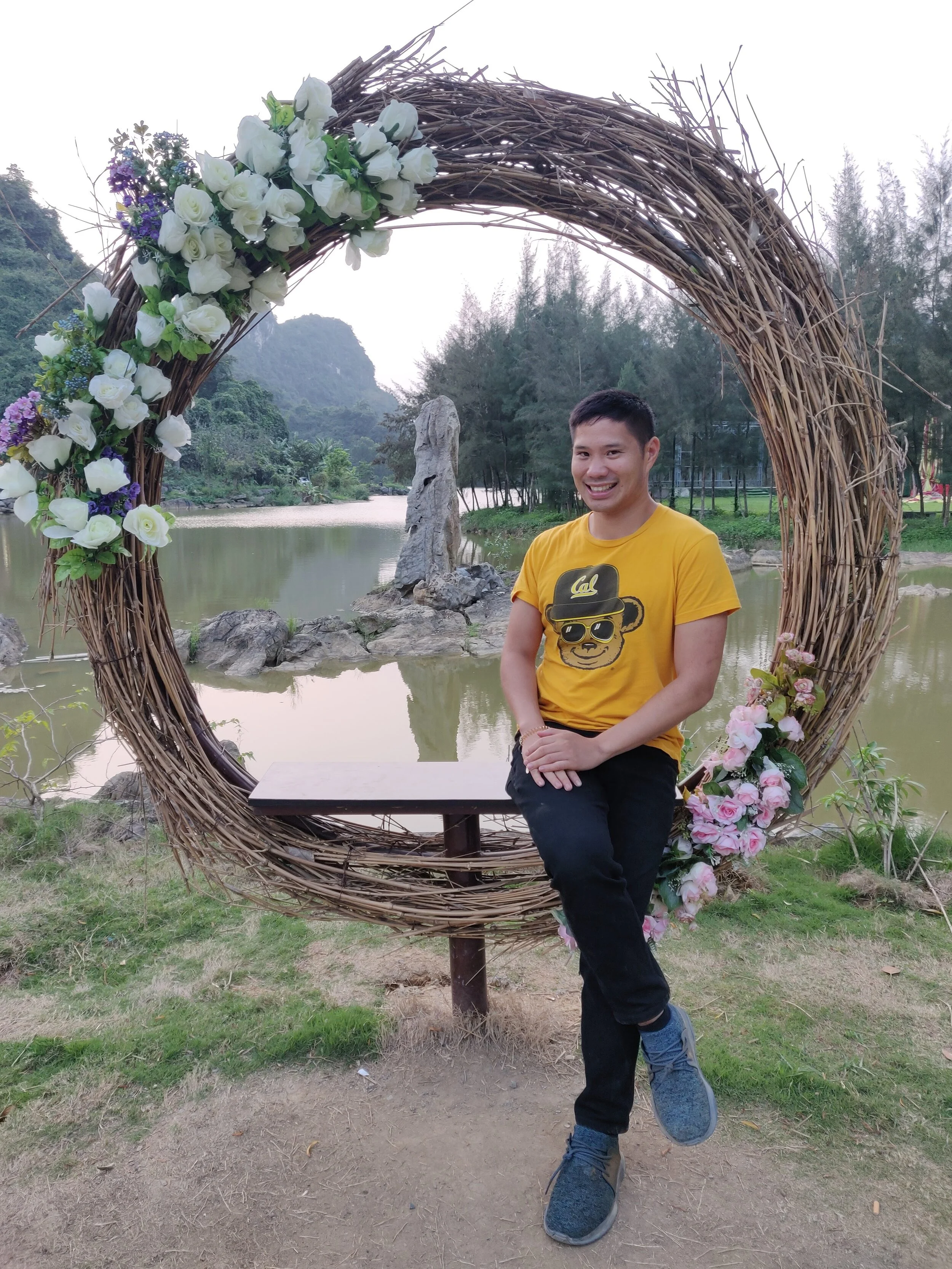 Cute sculptures in the Thung Nham Bird Park. Ninh Binh, Vietnam.