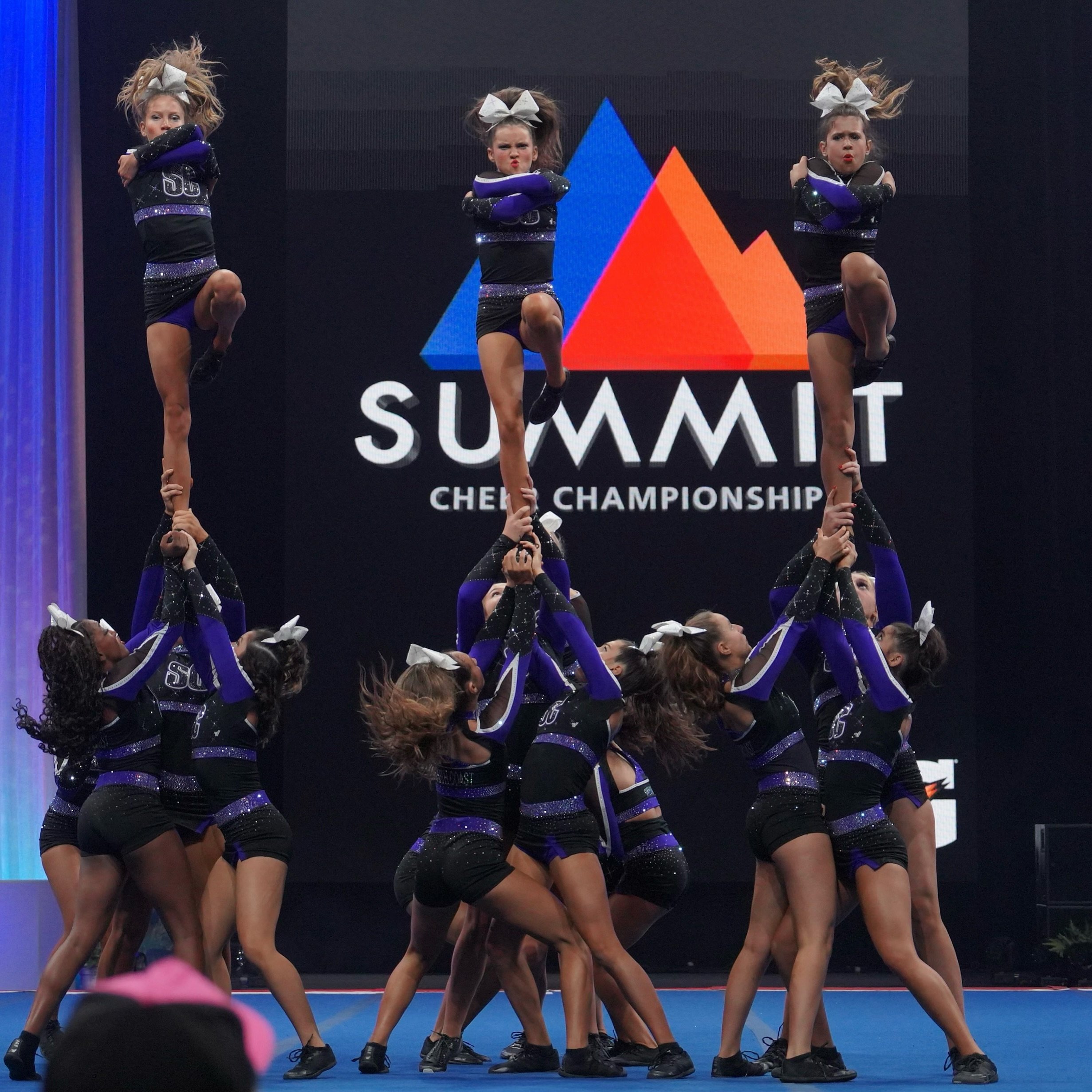 Feeling fierce because all 6 teams are moving on to finals! The Coast is ready to bring it tomorrow. 💜🖤 #SouthCoastCheer #CFIO #EveryoneGetsBetterAtSCC