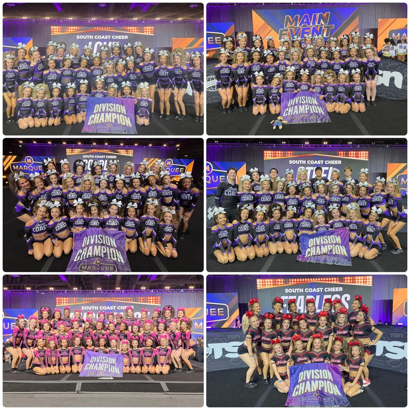 Shoutout to Love, Crush, Scarlet, Steel, Miss Twist and Fearless for winning level grand champs this past weekend! #SCC #CFIO #SouthCoastCheer