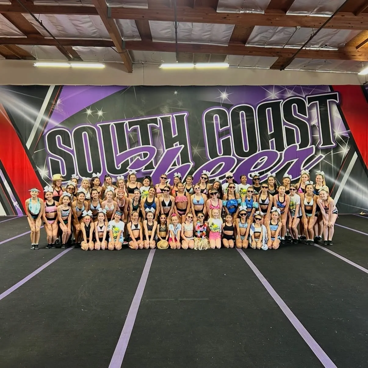 We can still have fun even when we grind! The Coast loves a good theme day! 💜🖤 #southcoastcheer #summitmonth