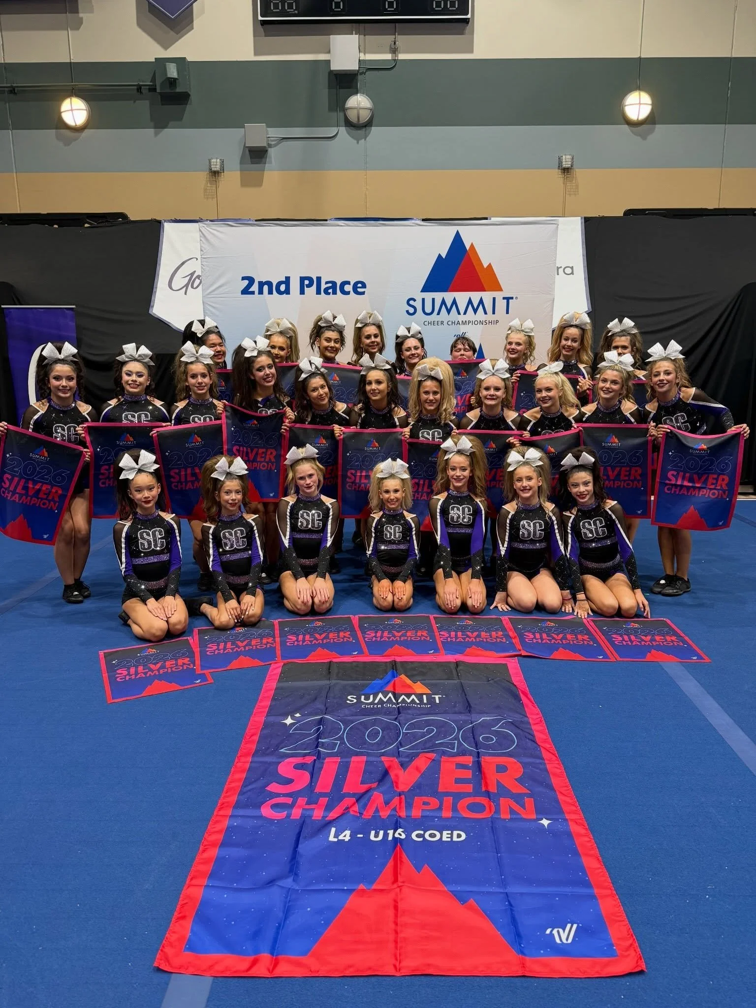 Congratulations to our 2026 Silver Champions! 🥈 Our Hush pups have only been a team for 3 months. We are so proud! #SCC #CFIO #SouthCoastCheer