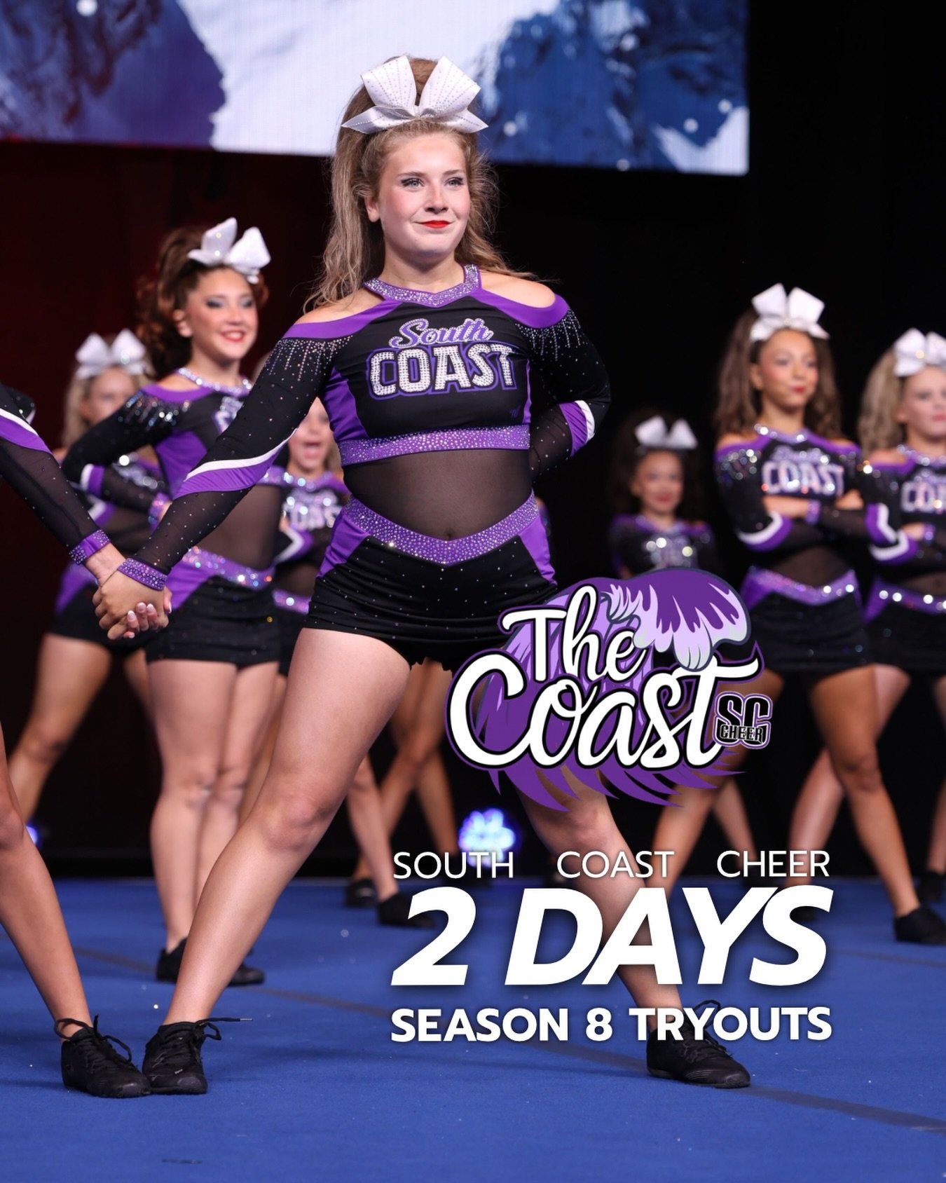 Can you believe it?? Just TWO day until our season 8 tryouts kick off. Don&rsquo;t forget to enroll through our parent portal 💜🖤