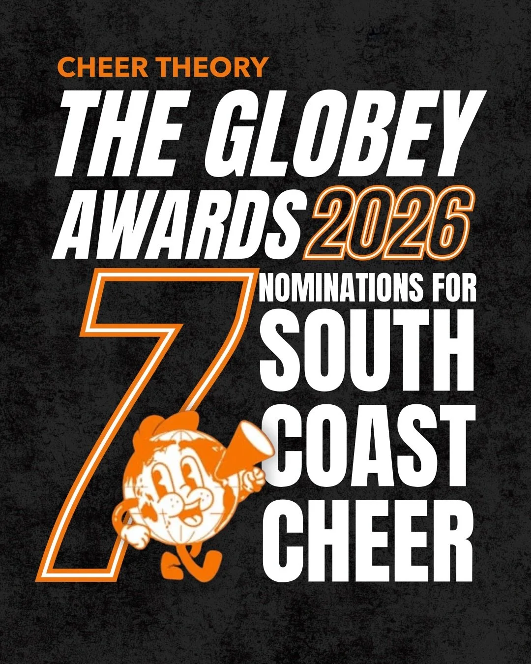 We are honored to be nominated 7 times for CheerTheory&rsquo;s Globey Awards! This recognition means so much to our athletes, owners, and coaches who continue to put in the work day after day, and season after season. Vote for South Coast! 💜🖤