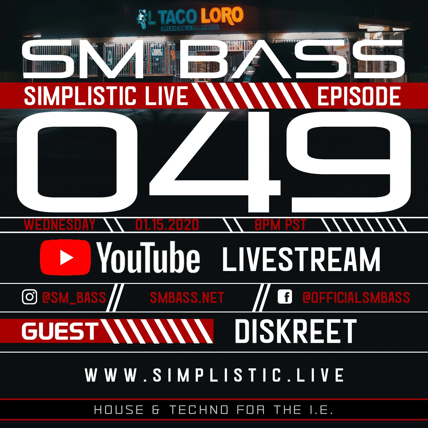 SIMPLISTIC LIVE: 049 | DISKREET episode artwork