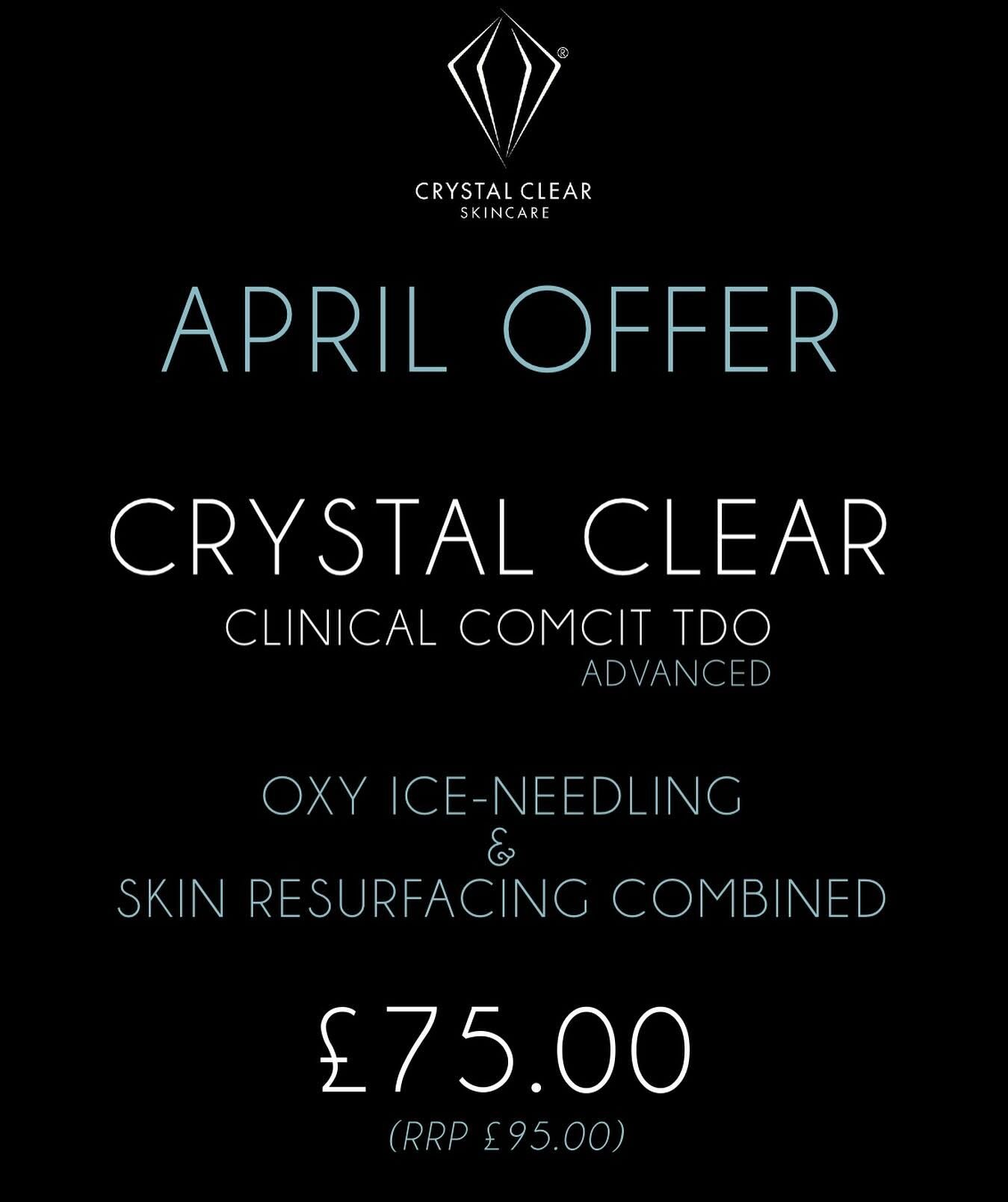 ✨ We are excited to introduce our NEW latest age defying treatment to the salon! 🤗 CRYSTAL CLEAR CLINICAL COMCIT TDO 🫧 ✨ Experience the skin benefits of 185% topical dissolved oxygen, oxygen-ice needling, skin resurfacing with Photo therapy light &