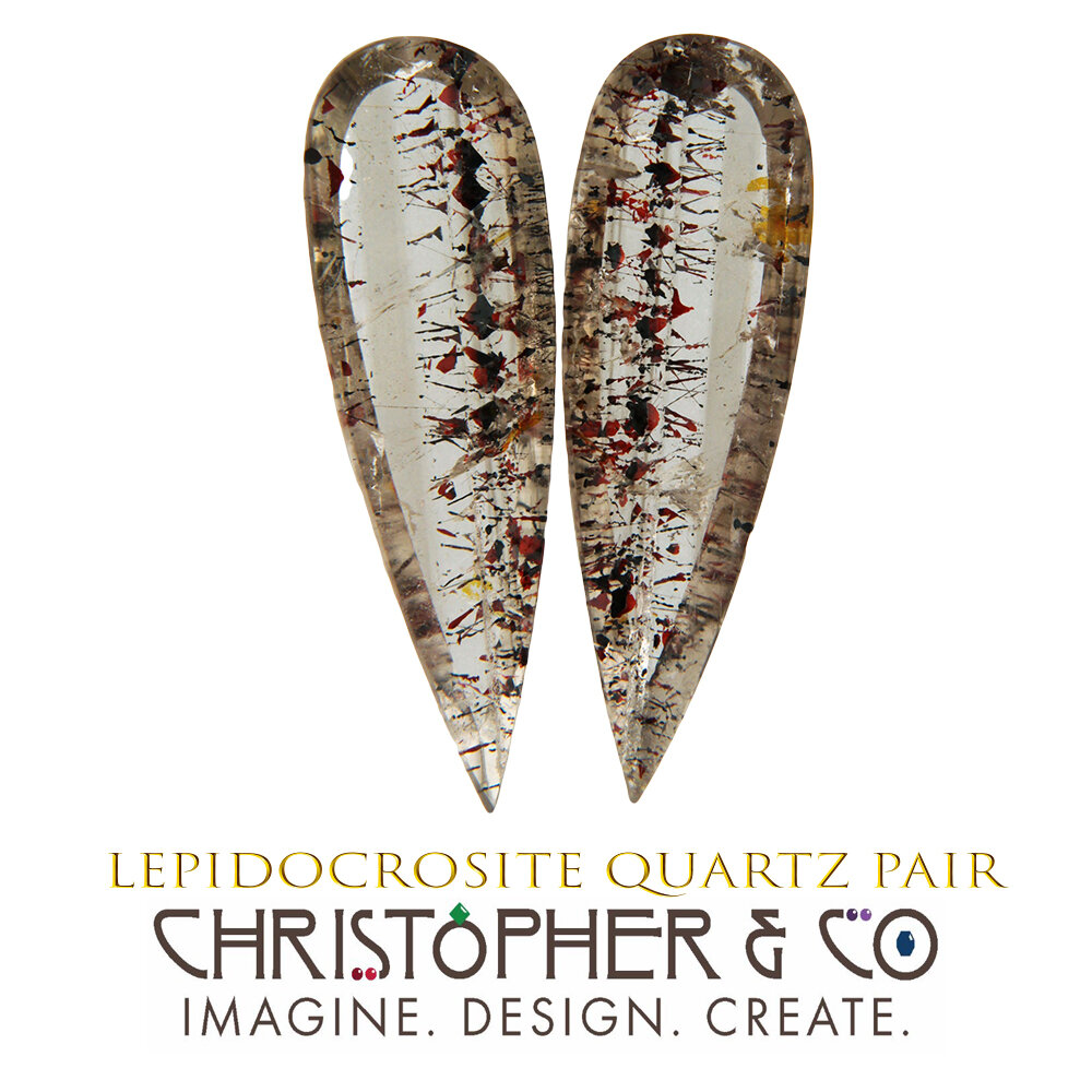 Lepidocrosite Quartz Pair 21.92 ct — Private Jewelers Ltd.