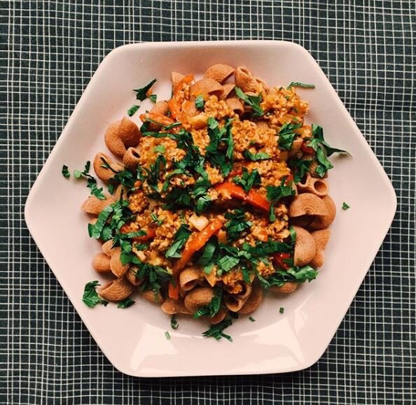 Vegāniskā pasta ar soju