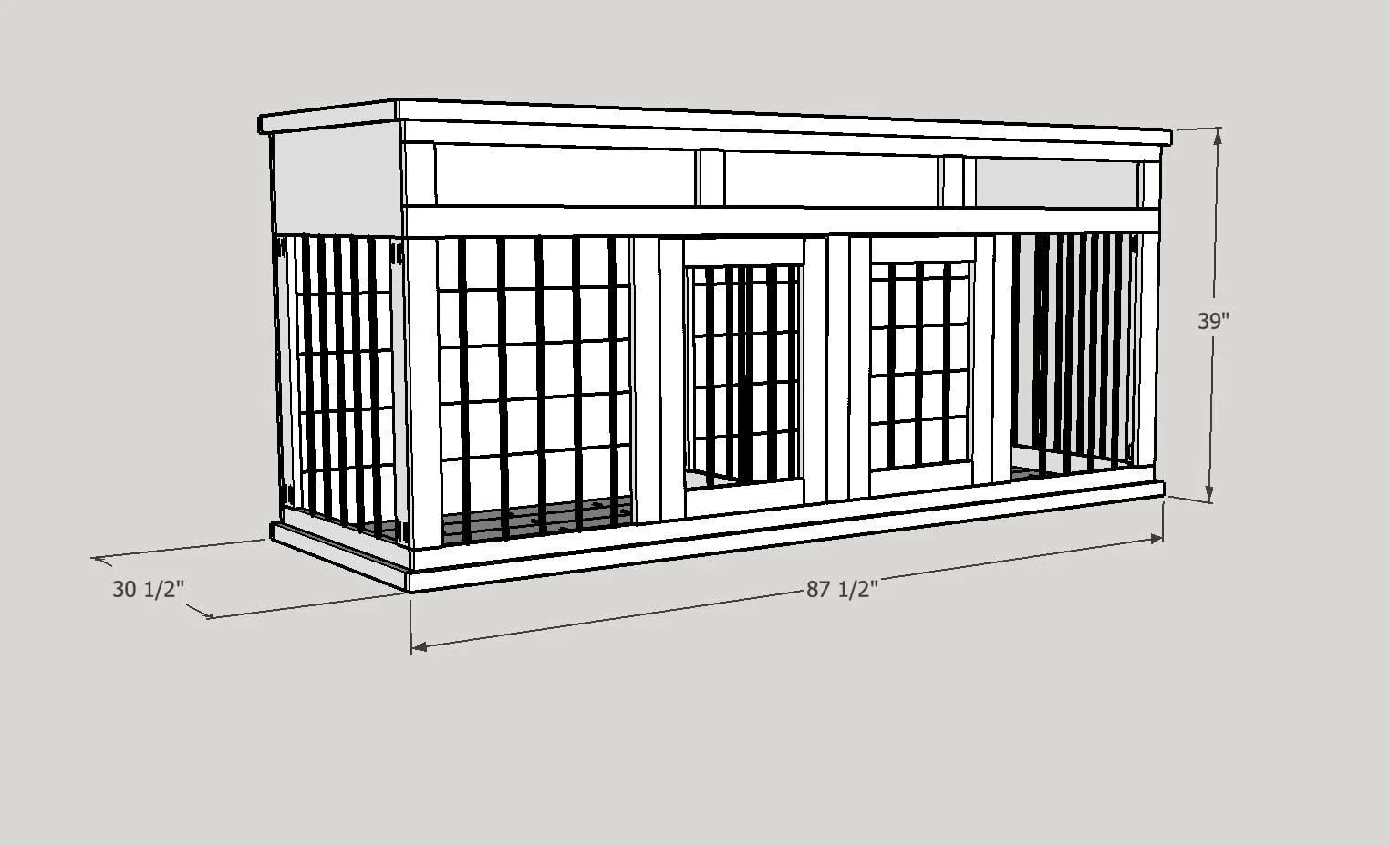 entertainment center with dog kennel